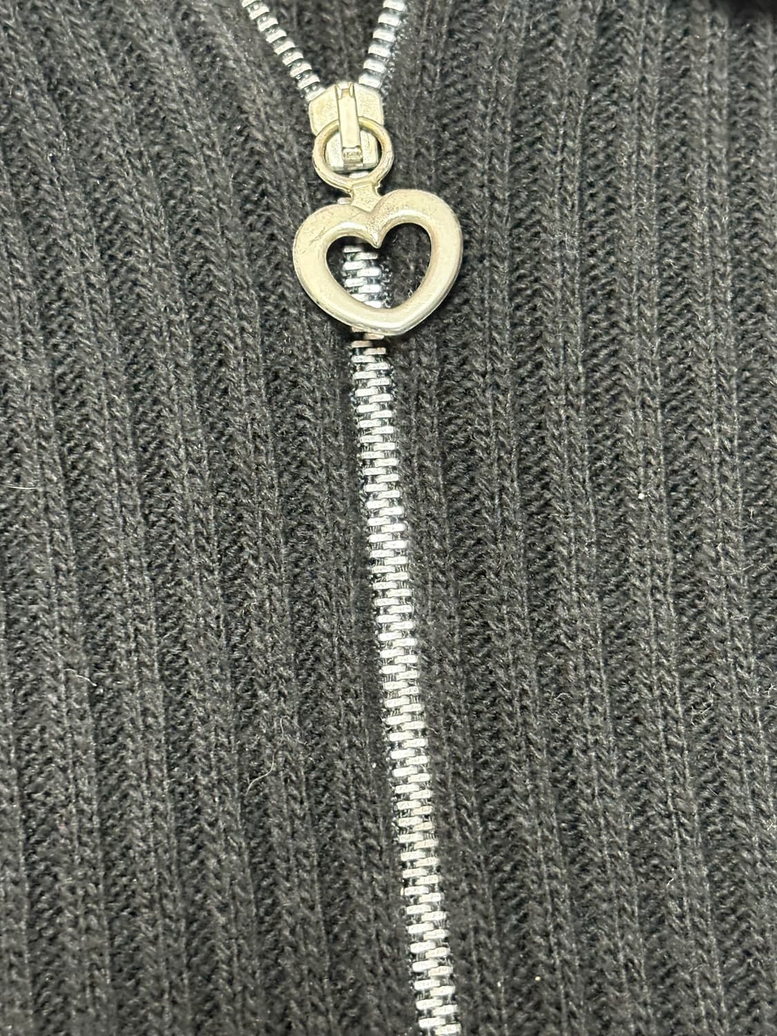 빈티지 호피카라 하트 지퍼 디테일 상품이미지2