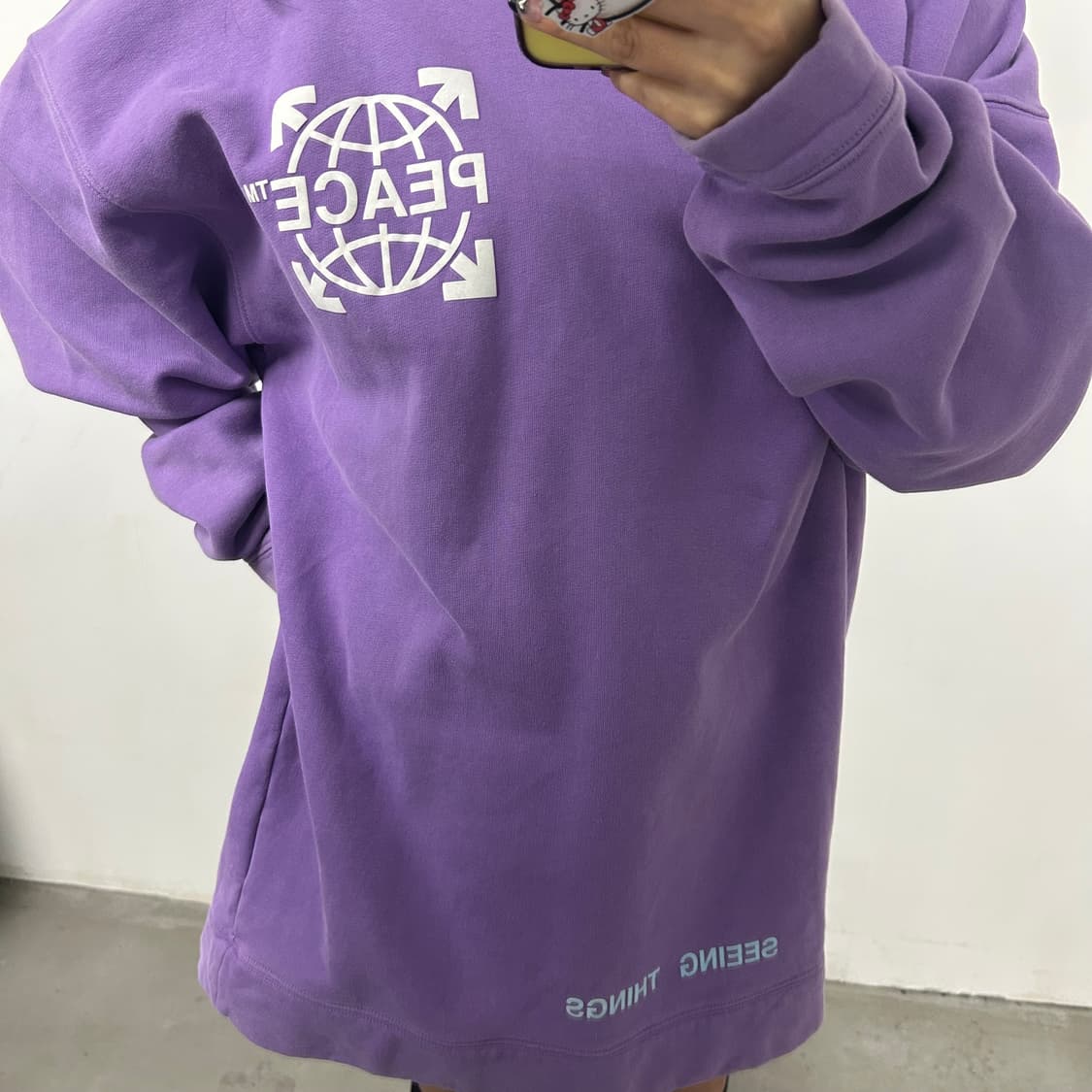 오프화이트 17FW FEACE 퍼플 맨투맨[667] 상품이미지2