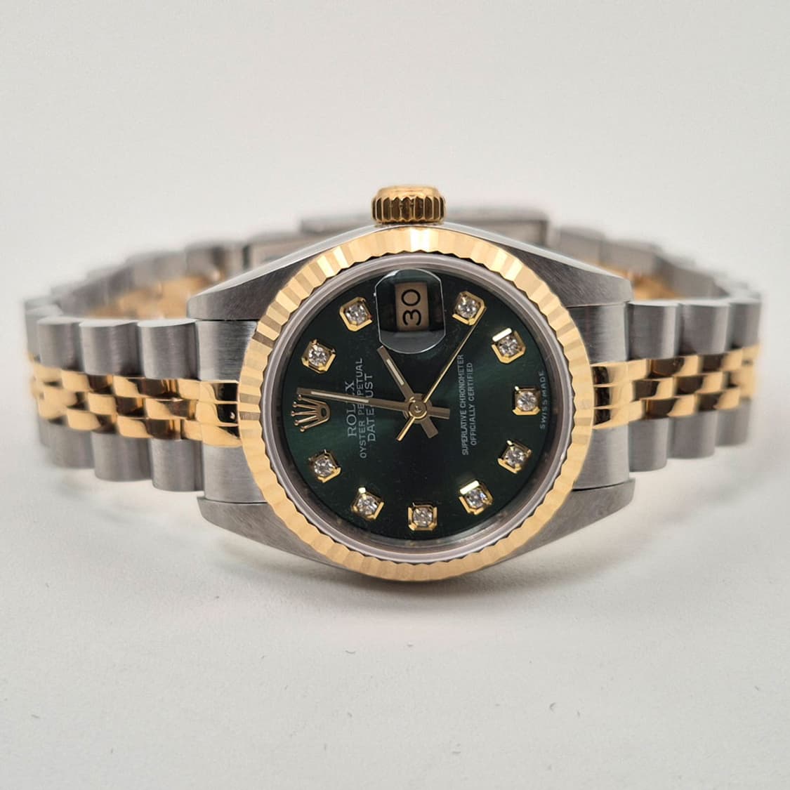 롤렉스 데이저스트 69173 올리브그린 10포인트 천연다이아 26mm 상품이미지2