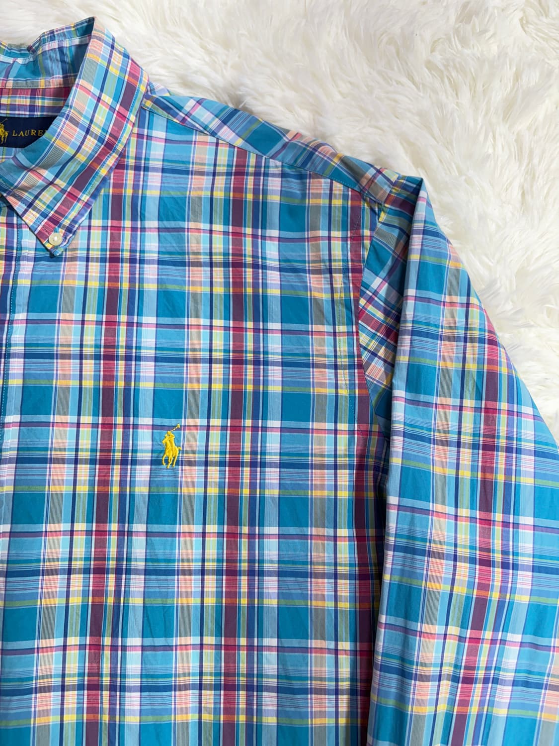 폴로 랄프로렌 옐로우포니 멀티체크 셔츠 상품이미지6