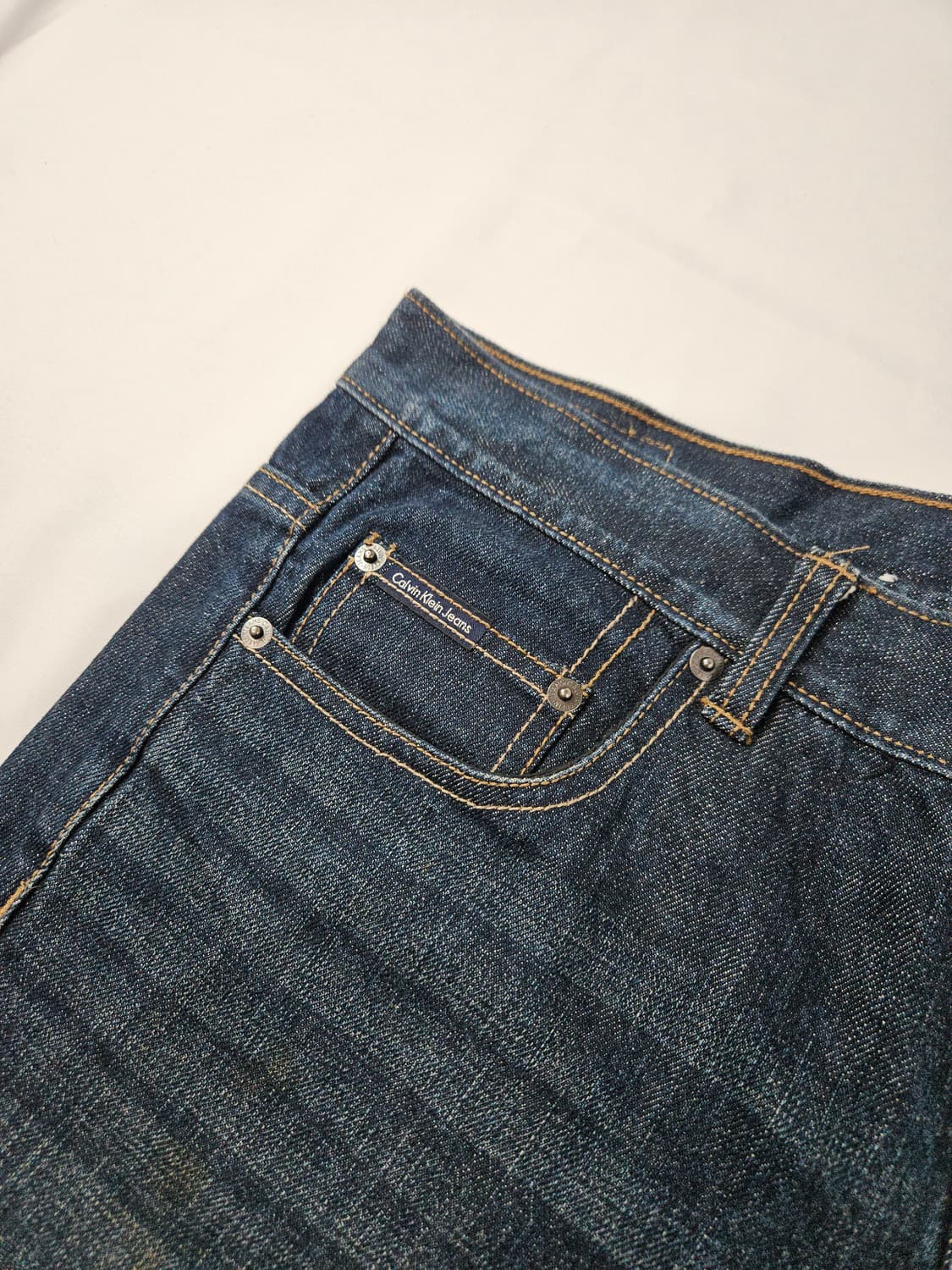 캘빈클라인 가죽패치 데님팬츠 청바지 릴렉스핏 32 상품이미지3