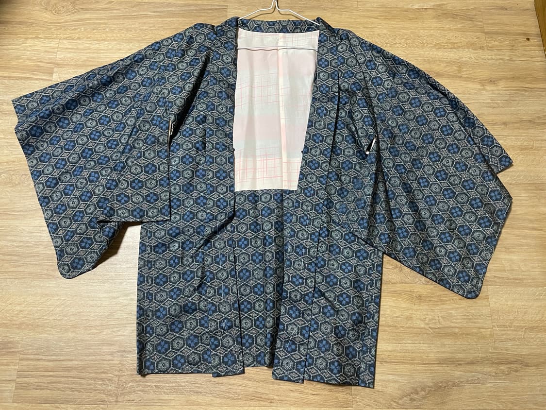 [새상품] 일본 전통 하오리 자켓 - 네이비 기하학 패턴 (에스닉/빈티지 상품이미지3