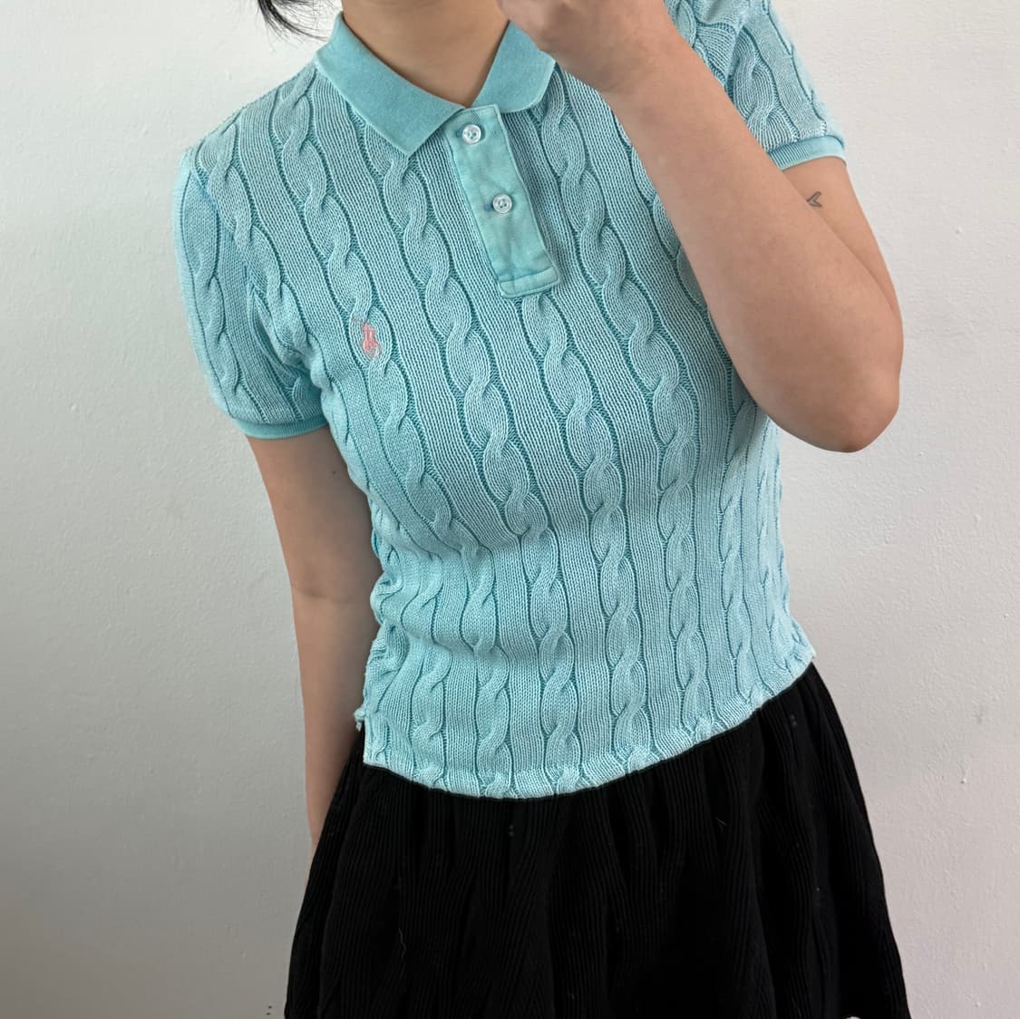 [L] 폴로 스카이 케이블 반팔니트 상품이미지2