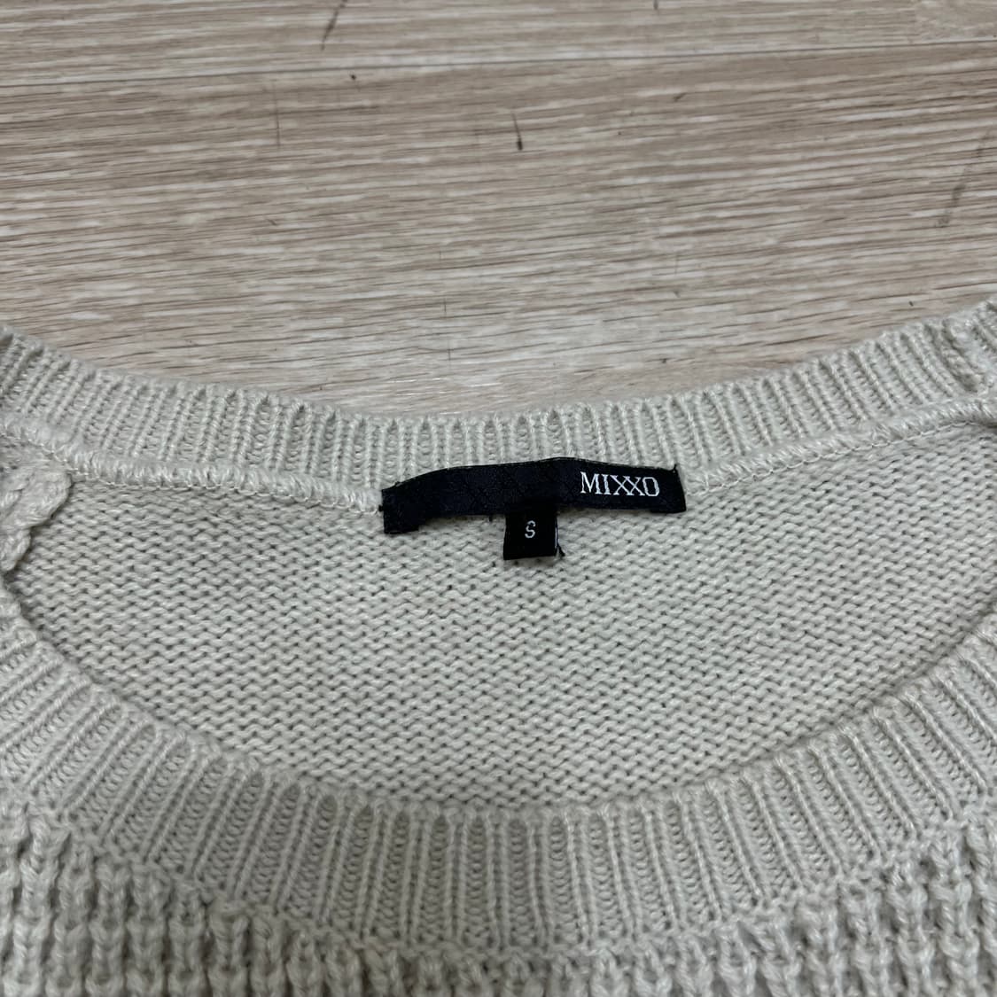 미쏘 여성 라운드넥 롱 와플 니트 [아이보리] S/90 상품이미지4