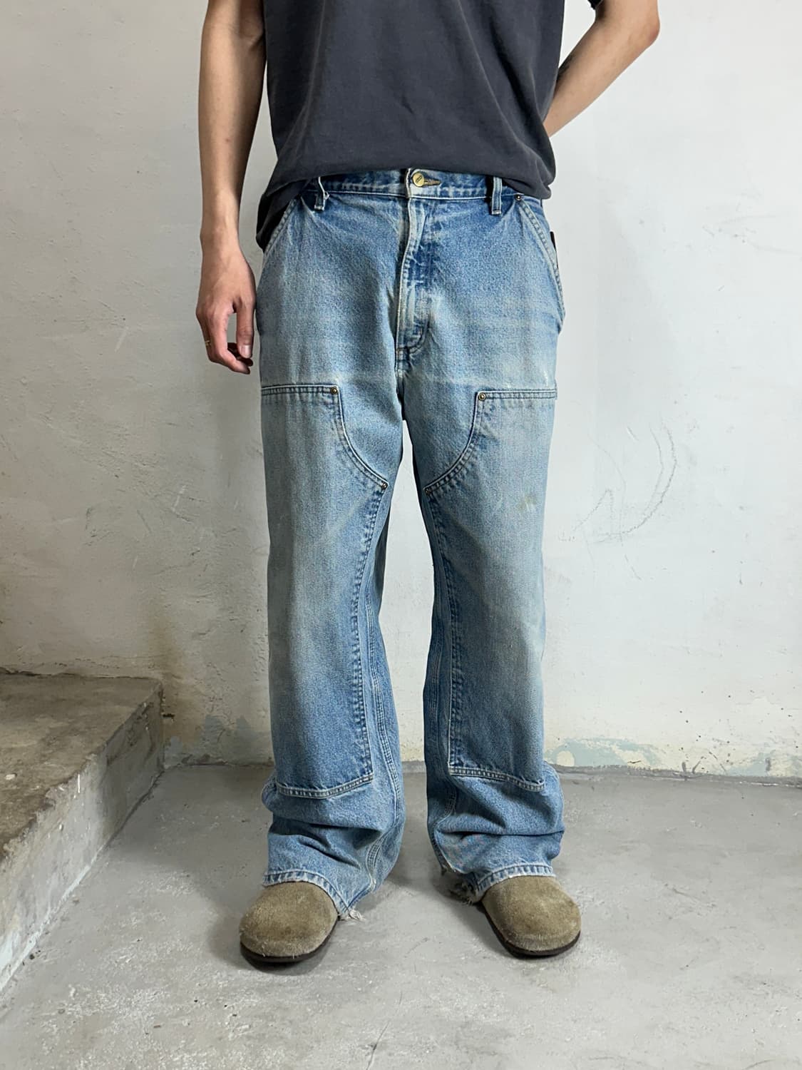 OG 칼하트 데님 더블니 칼하트 워크팬츠 썩블니 상품이미지3