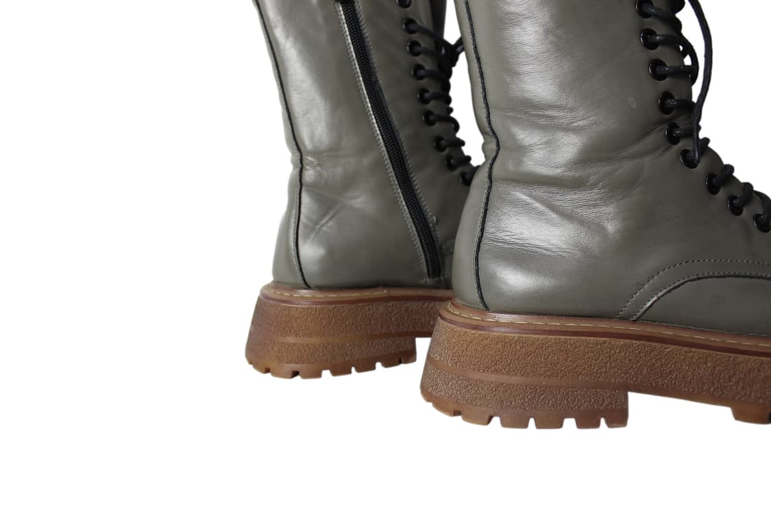 Unknown 레더 레이스업 부츠 상품이미지5