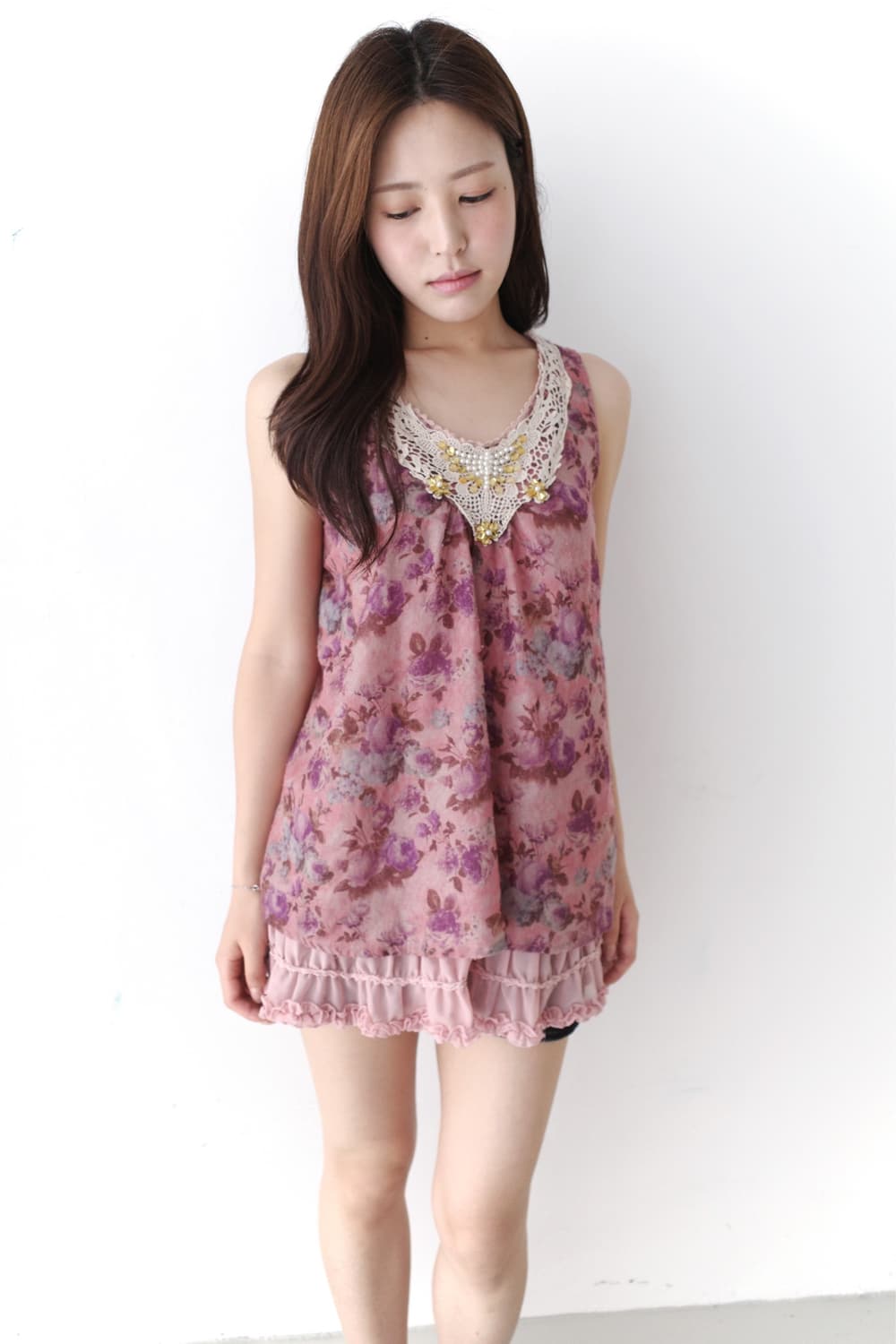 axes femme) flower lace sleeveless 상품이미지5