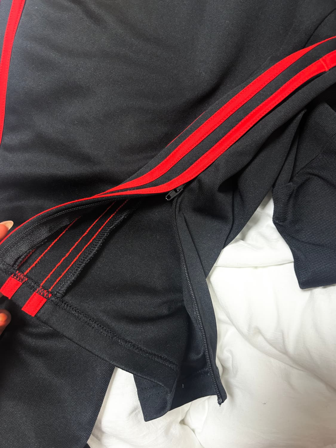 아디다스 빈티지 검정 빨강 트랙팬츠 상품이미지2