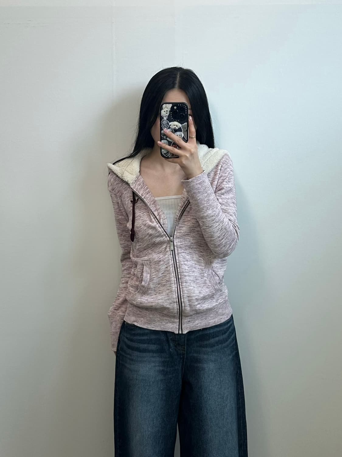 아디다스 빅로고 그레이 후드집업 상품이미지2