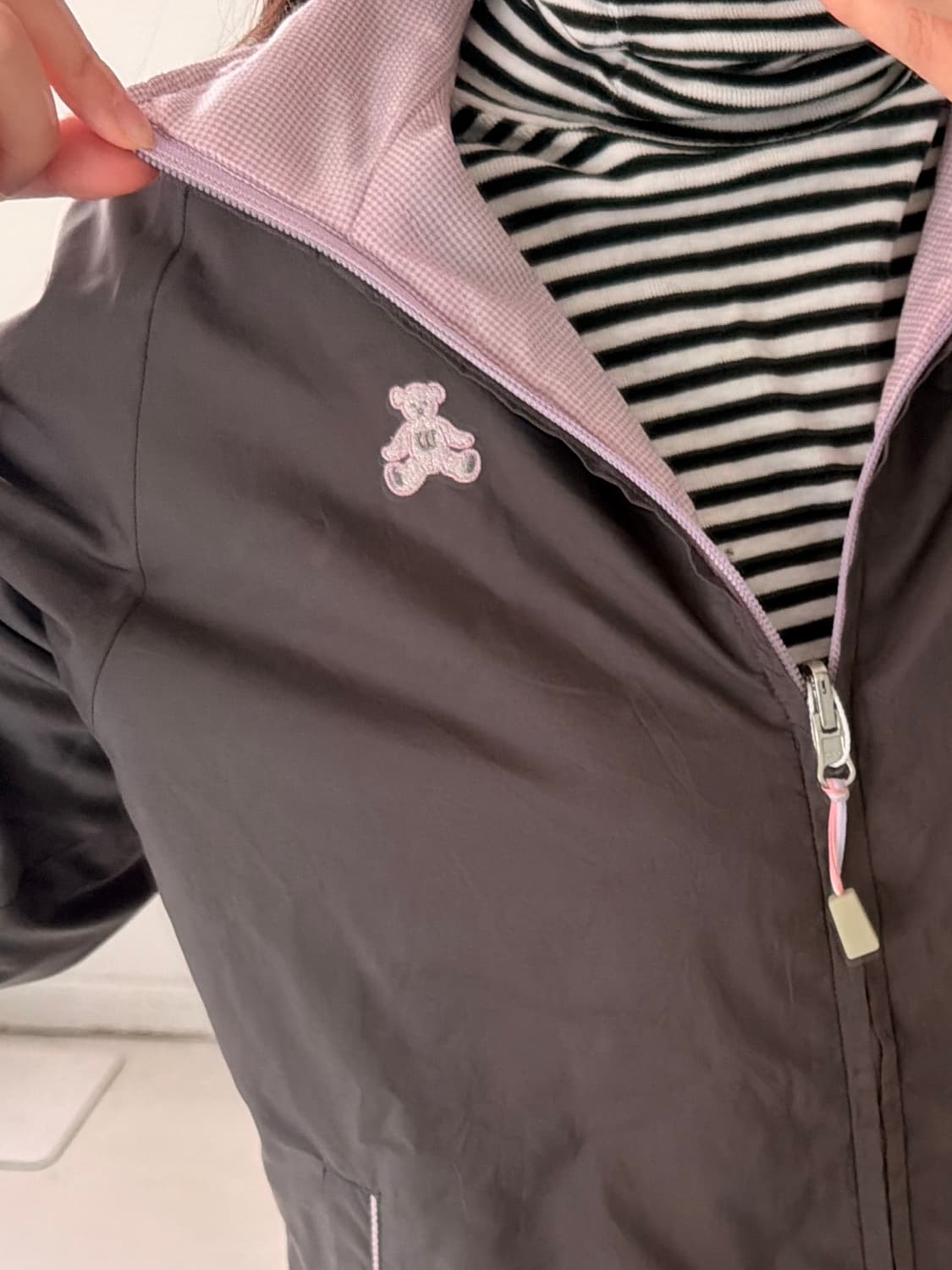 일본빈티지 하구미 잔체크 리버시블 바람막이 상품이미지4