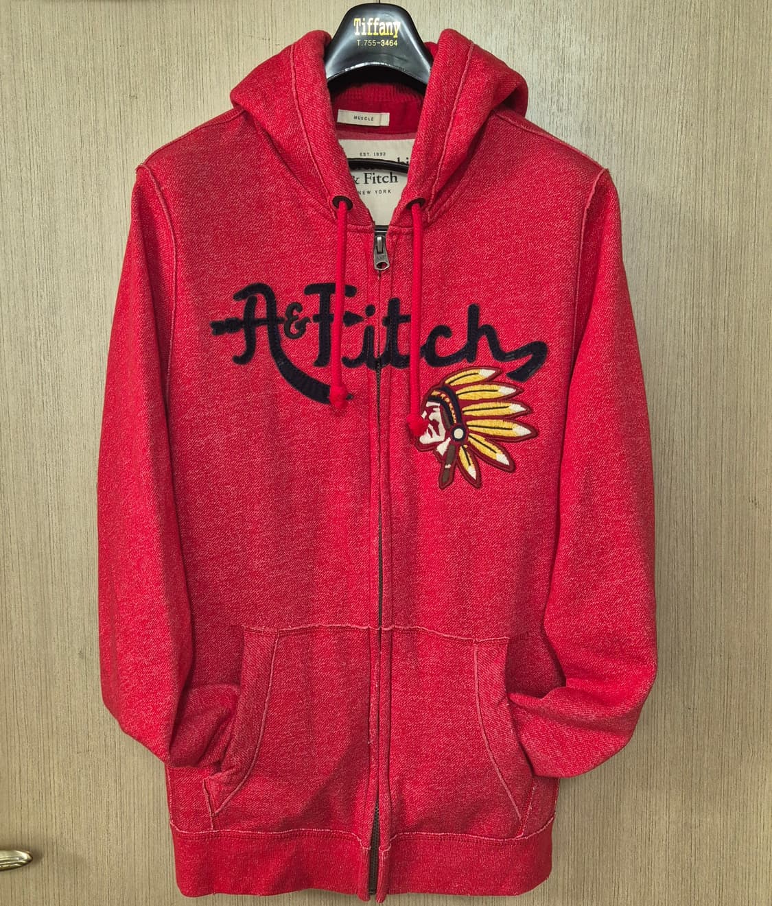 [L]아베크롬비 레드 인디언 프린팅 후드집업 상품이미지1