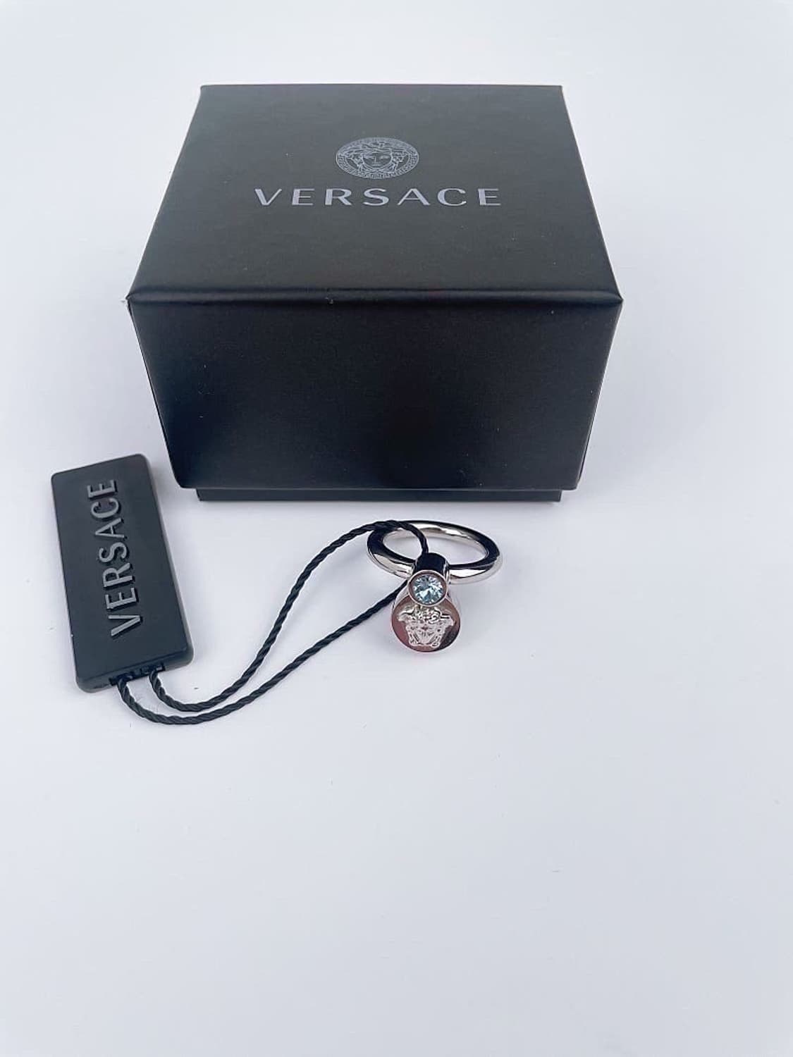 (정품/새상품) 베르사체 여성 실버 사파이어 장식 반지 상품이미지2