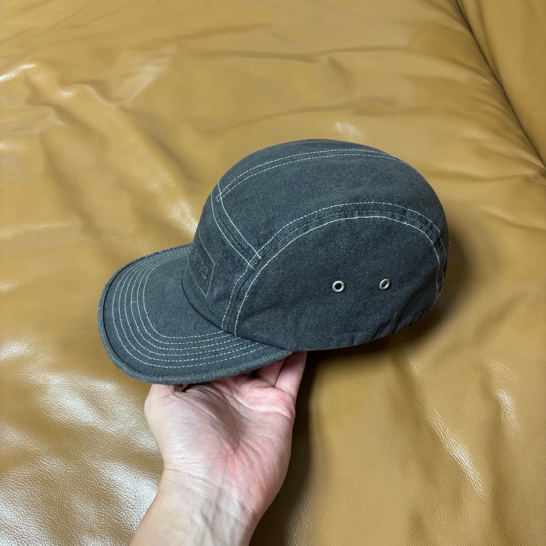 Supreme 슈프림 스티치 데님 블랙 캠프캡 모자 Denim Black 상품이미지4