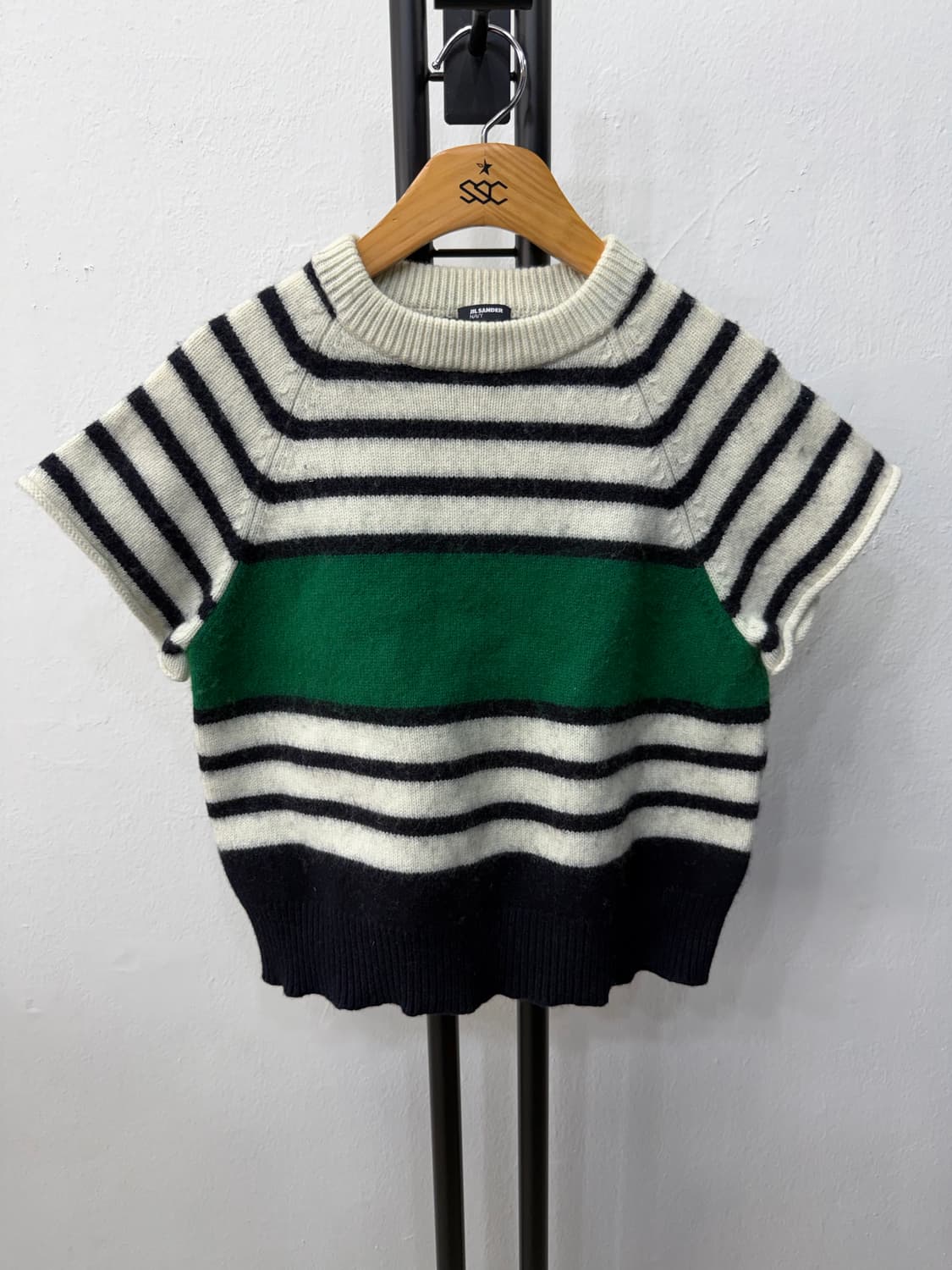 정품) 질샌더 여성 스트라이프 배색 니트 탑 M 상품이미지1