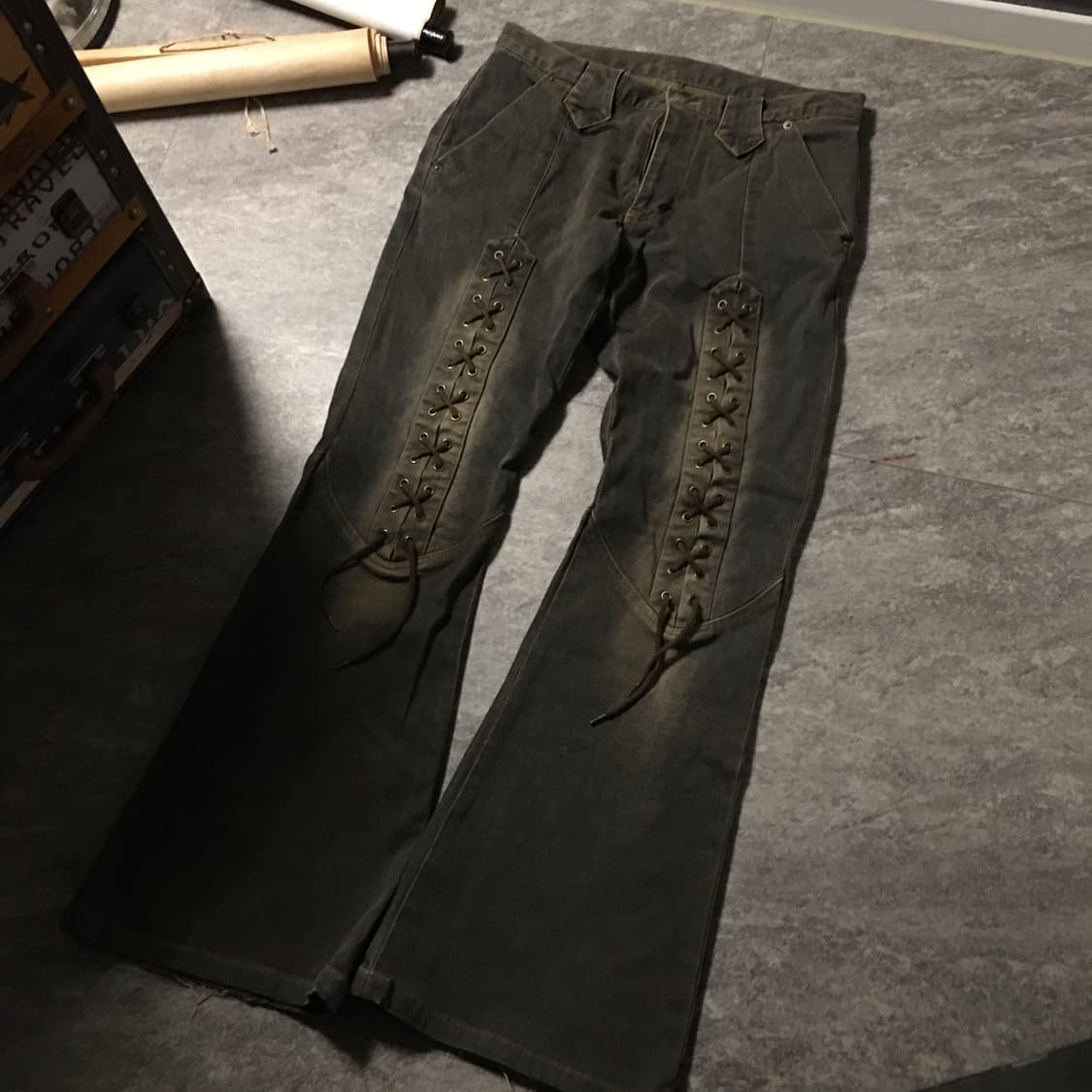 Tornado Mart laced up flare denim pants 상품이미지5