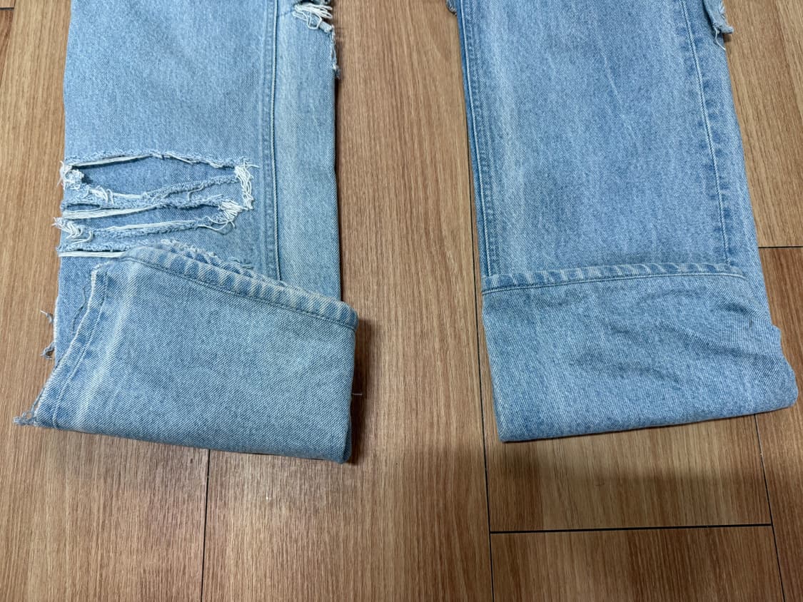 [35] 20ss 라프시몬스 디스트로이드 레이어드 진 연청 상품이미지3