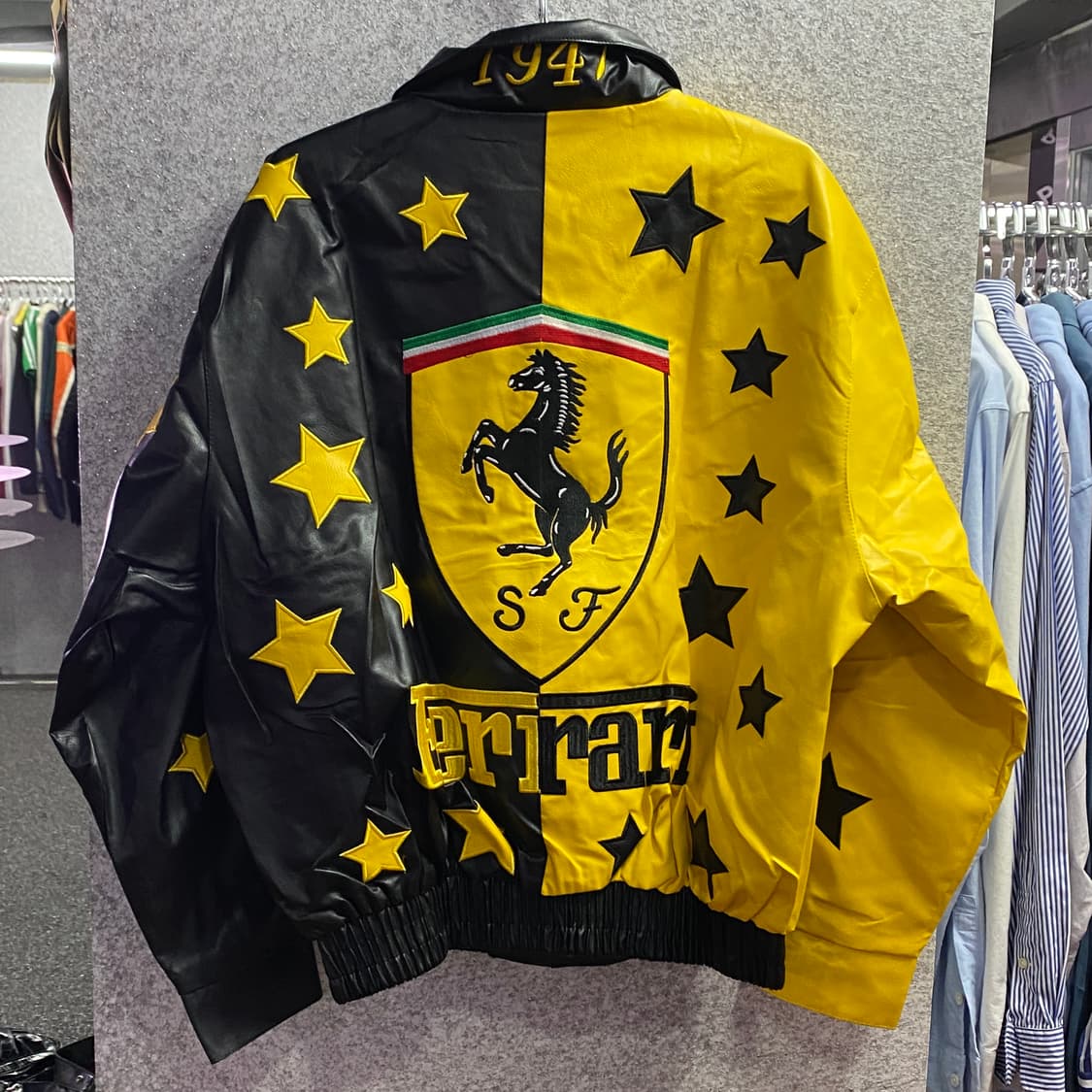 페라리 투톤 스타 레이싱 레더자켓 B3260 상품이미지4