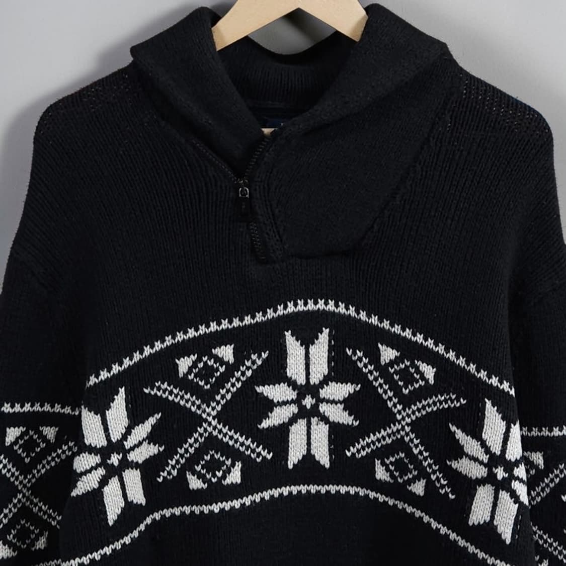 105 POLO 폴로 랄프로렌 노르딕 숄카라 니트 블랙 상품이미지2