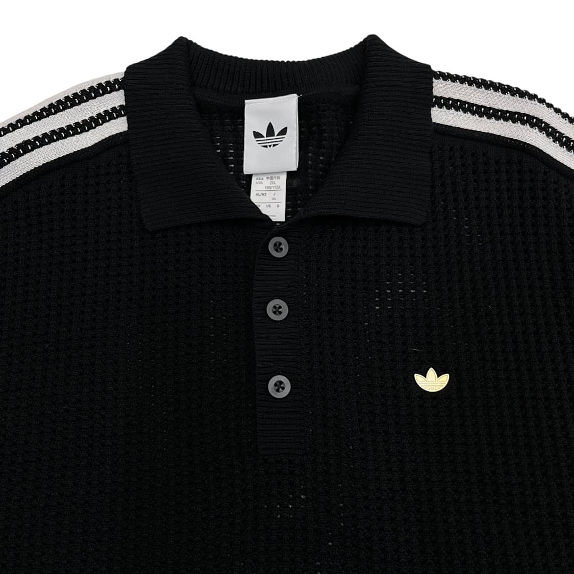 아디다스 골드 브로치 블랙 네트 카라 반팔 2XL 상품이미지5