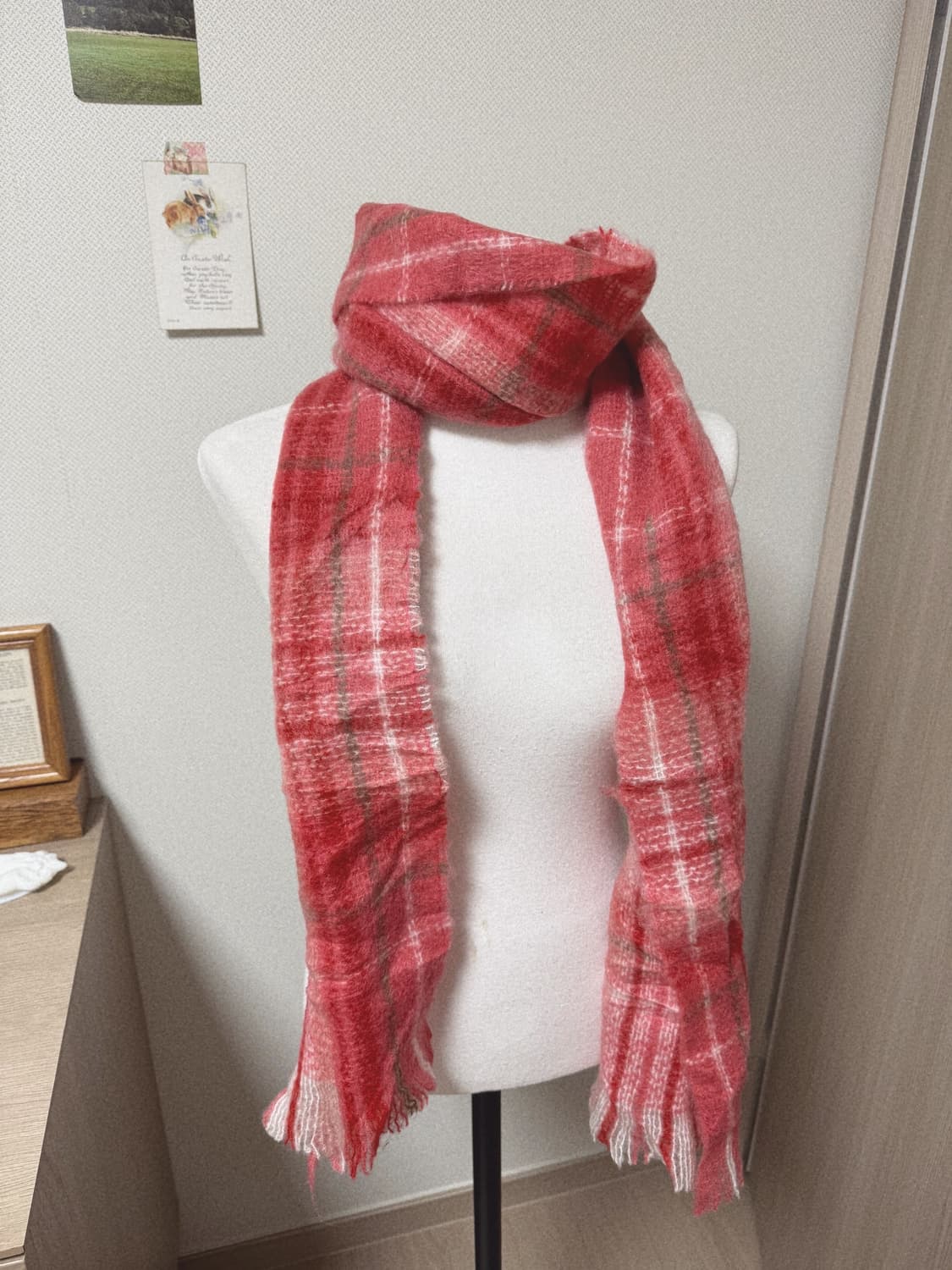 레드 체크 머플러 새상품 상품이미지1