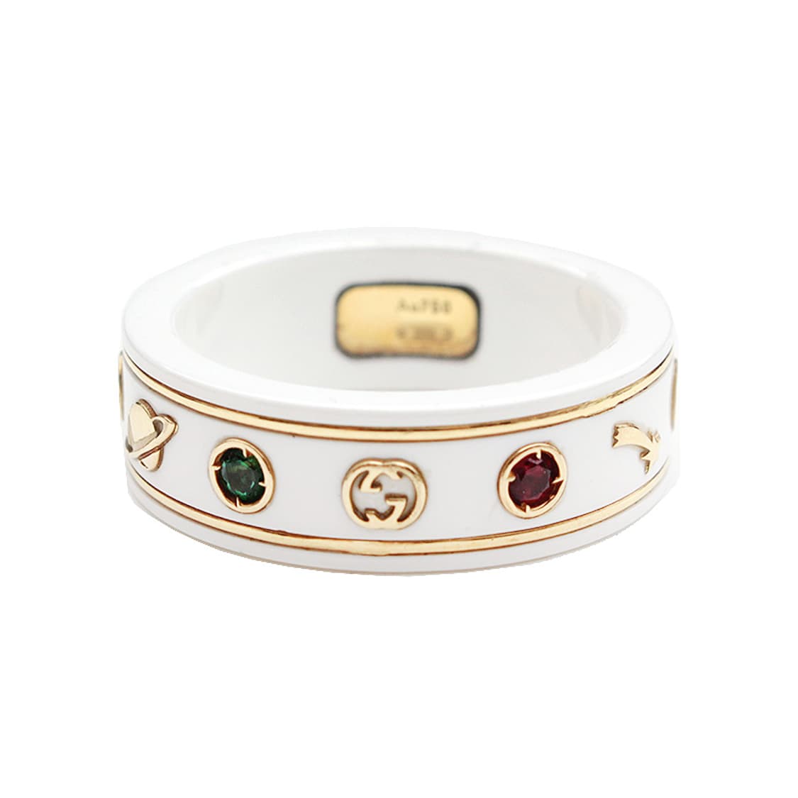 구찌 화이트 세라믹 아이콘 반지 750골드 국내 17호 상품이미지1