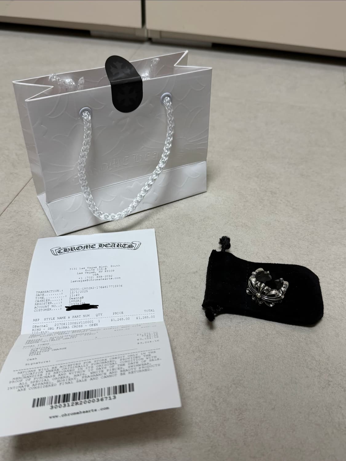 (새상품) 크롬하츠 더블플로랄 크로스링 US11 상품이미지1