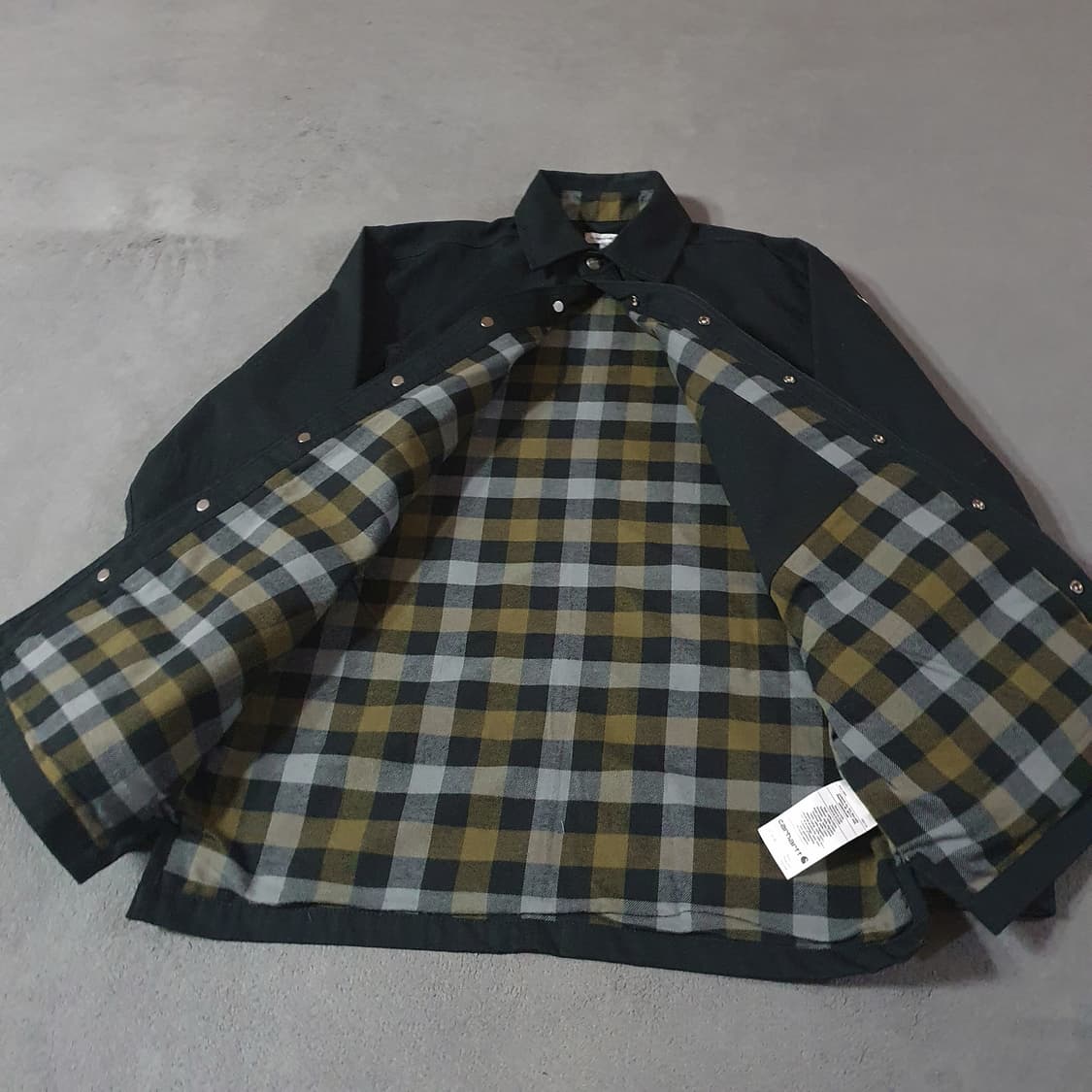 칼하트 립스탑 솔리드 셔츠 자켓 S 블랙 상품이미지6