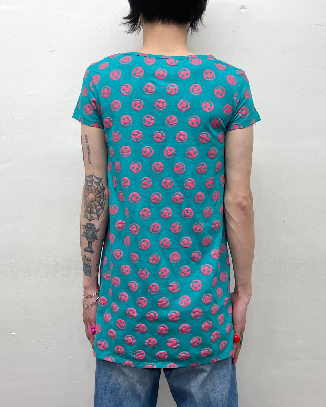 Pink Smile Printed Green T-Shirt  상품이미지2
