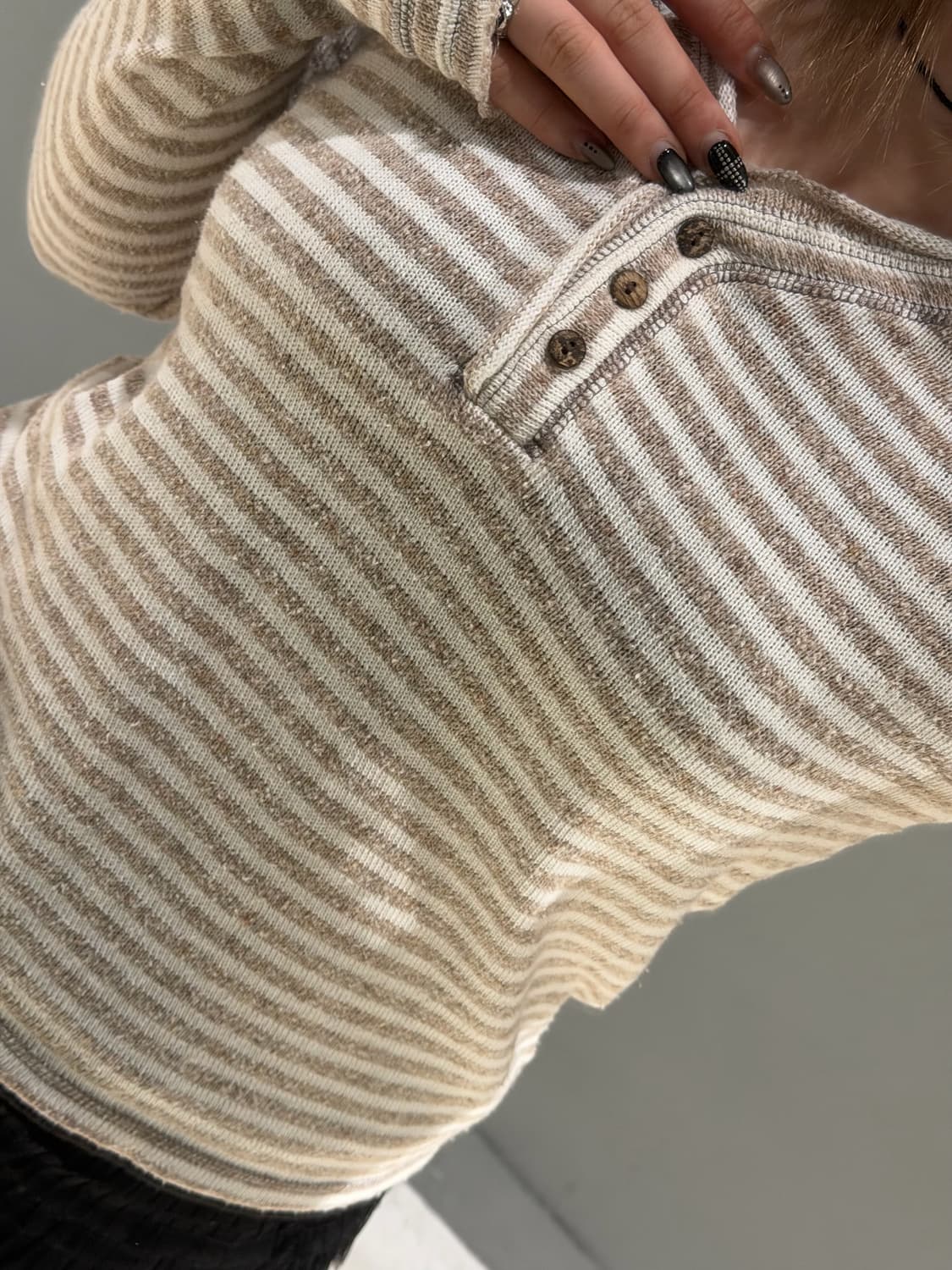 button-up stripe pattern long sleeve 상품이미지4