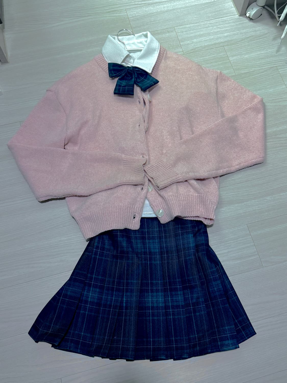 갸루 빈티지 핑크 니트 가디건 딸기우유 색감 상품이미지1