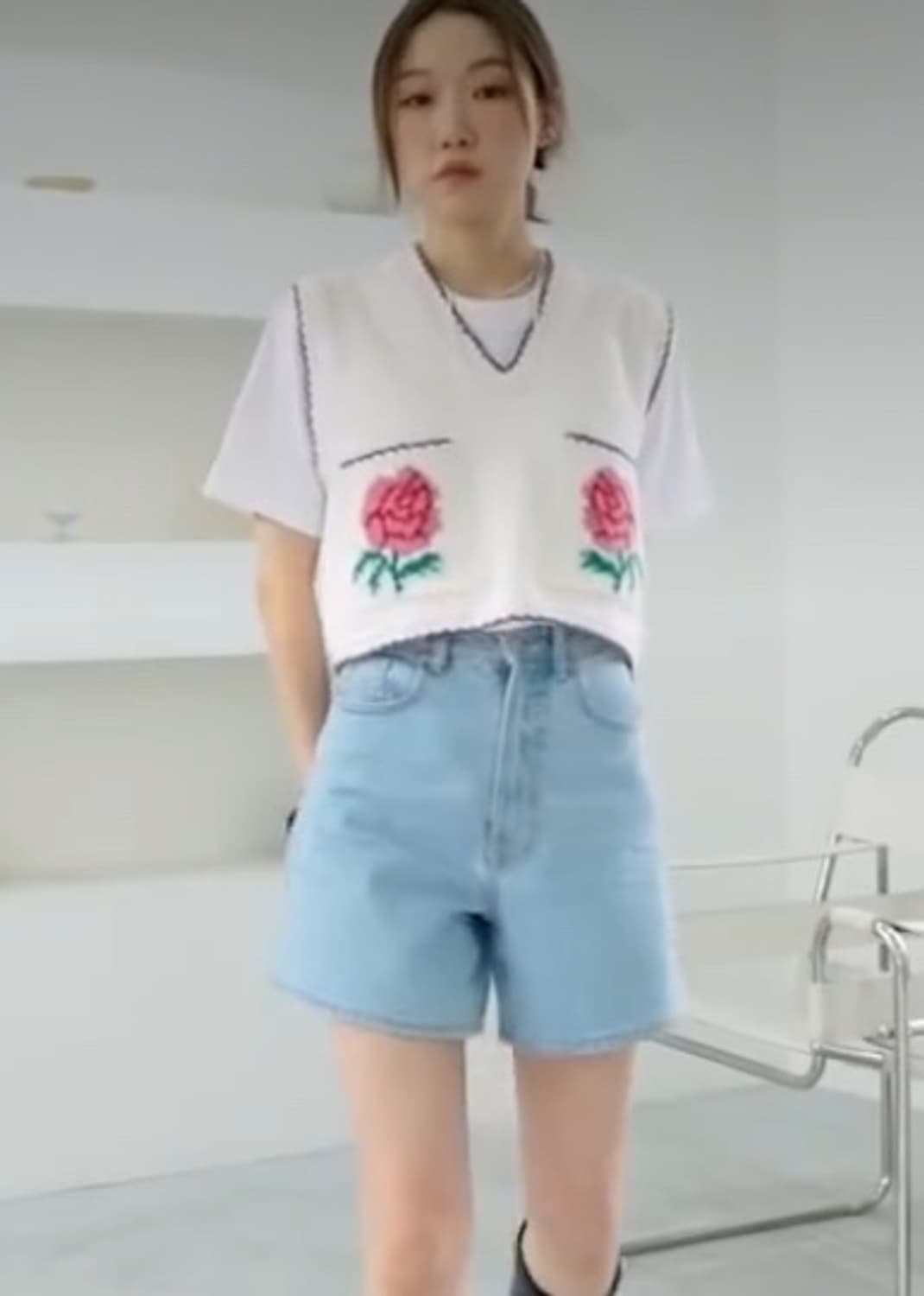 (임나영, 태연, 공효진, 유튜버 잉화 착용) 잉크 EENK 니트 베스트 상품이미지5