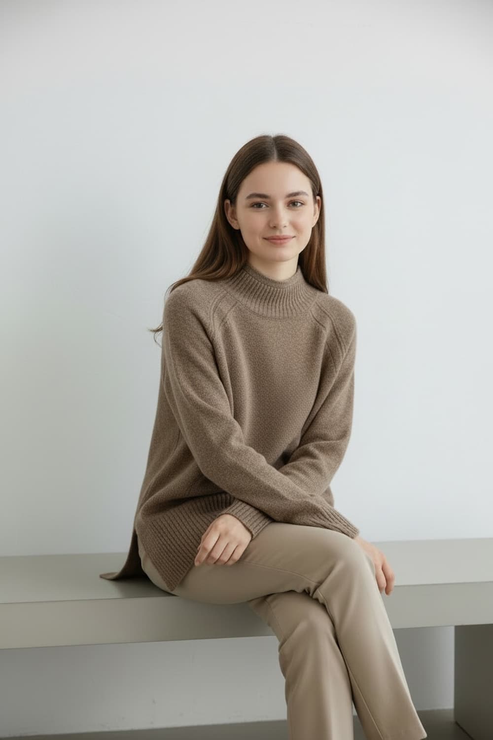 23FW 한섬 SJSJ 캐시미어 하프 터틀넥 니트(Free) 상품이미지1