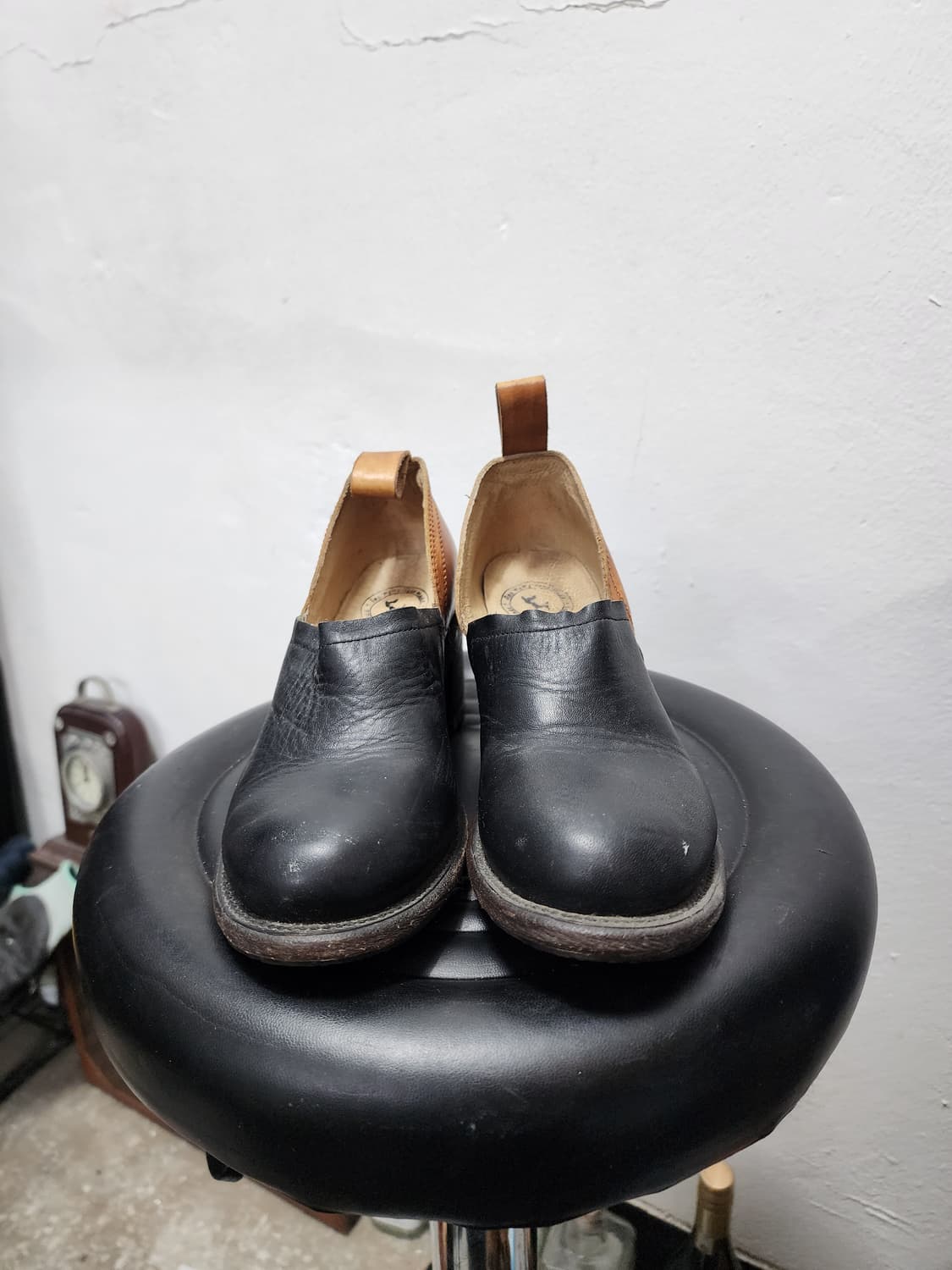 Gee Wawa 빈티지 리얼레더 통굽 구두 상품이미지3