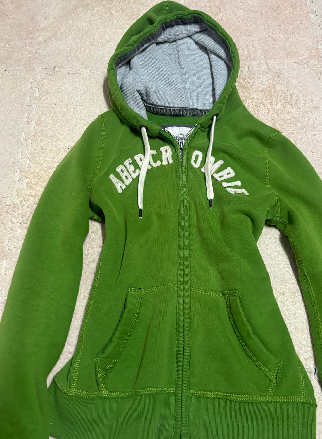 아베크롬비 슬림핏 그린 후드집업 상품이미지2