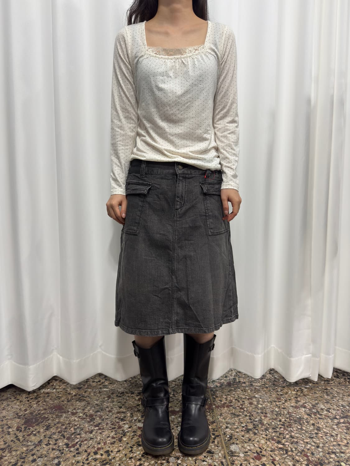 dot lace longsleeve 상품이미지3