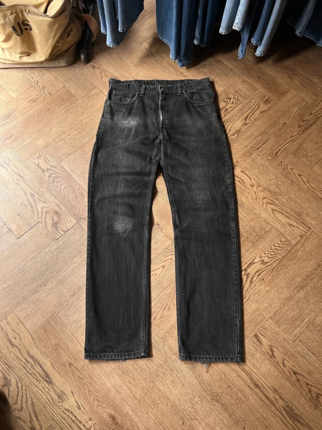 [36]90's 리바이스 516 캐나다제 빈티지 워싱 흑청 데님 팬츠 상품이미지1