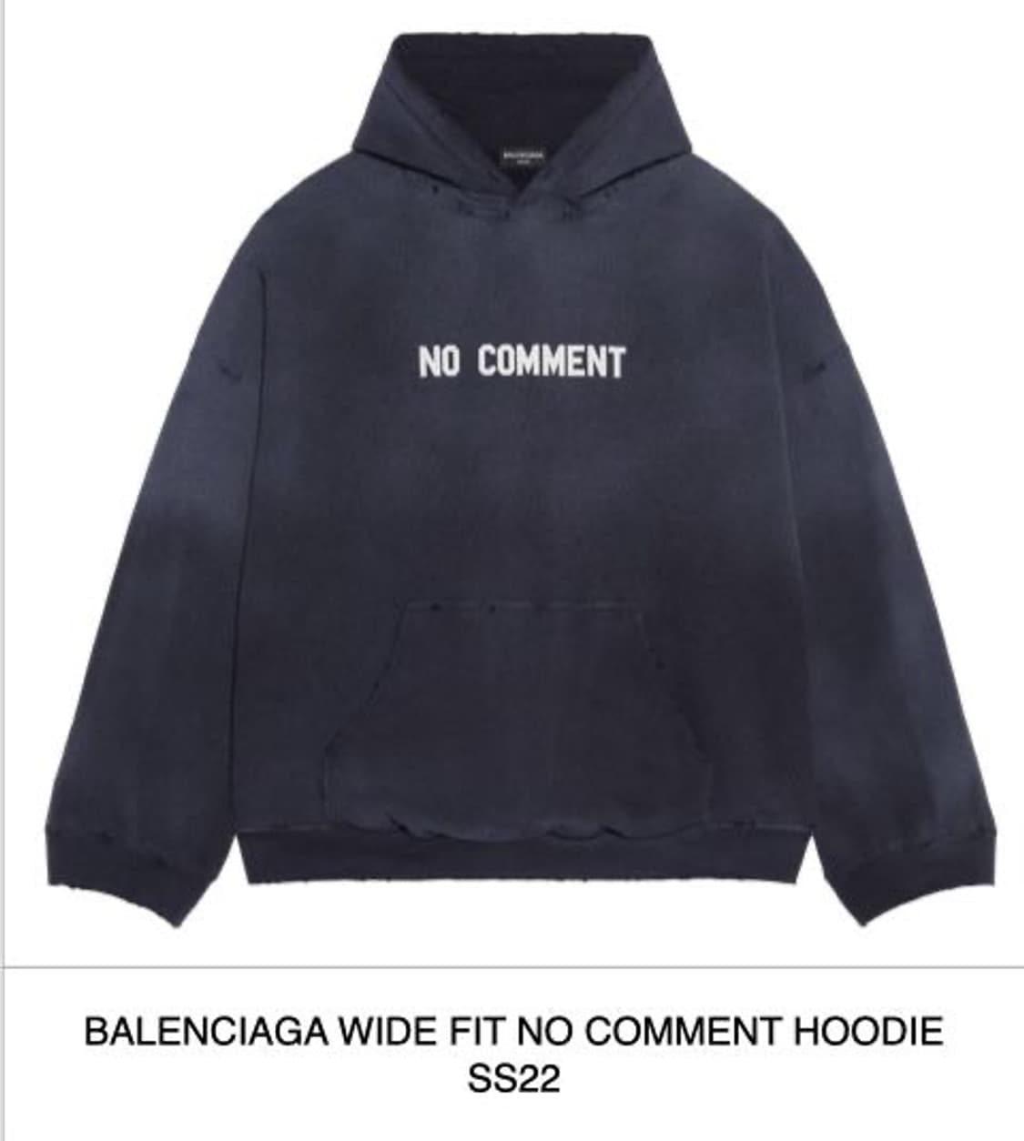 [2] 발렌시아가 22SS 노코멘트 후디 네이비 상품이미지8