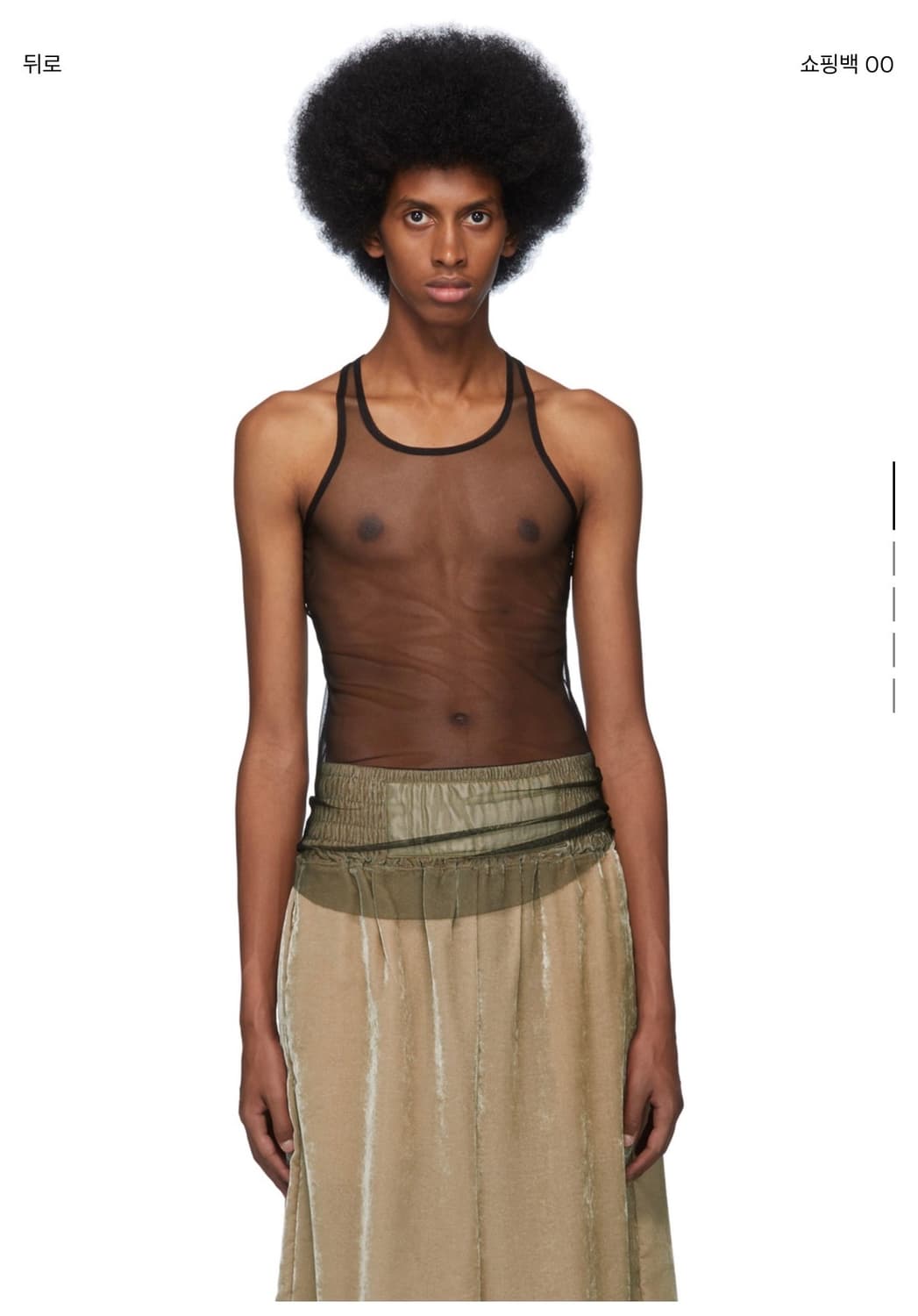 RANDOM IDENTITIES 블랙 메쉬 슬리브리스 탱크탑 상품이미지1