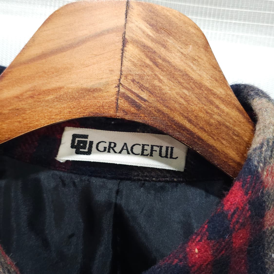 90s GRACEFUL 모직 체크셔츠- 우먼프리 상품이미지7