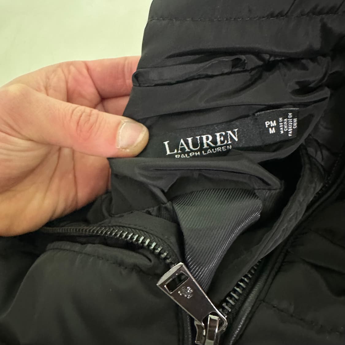 우먼M 로렌 랄프로렌 블랙 가죽배색 가벼운누빔 간절기자켓 상품이미지5