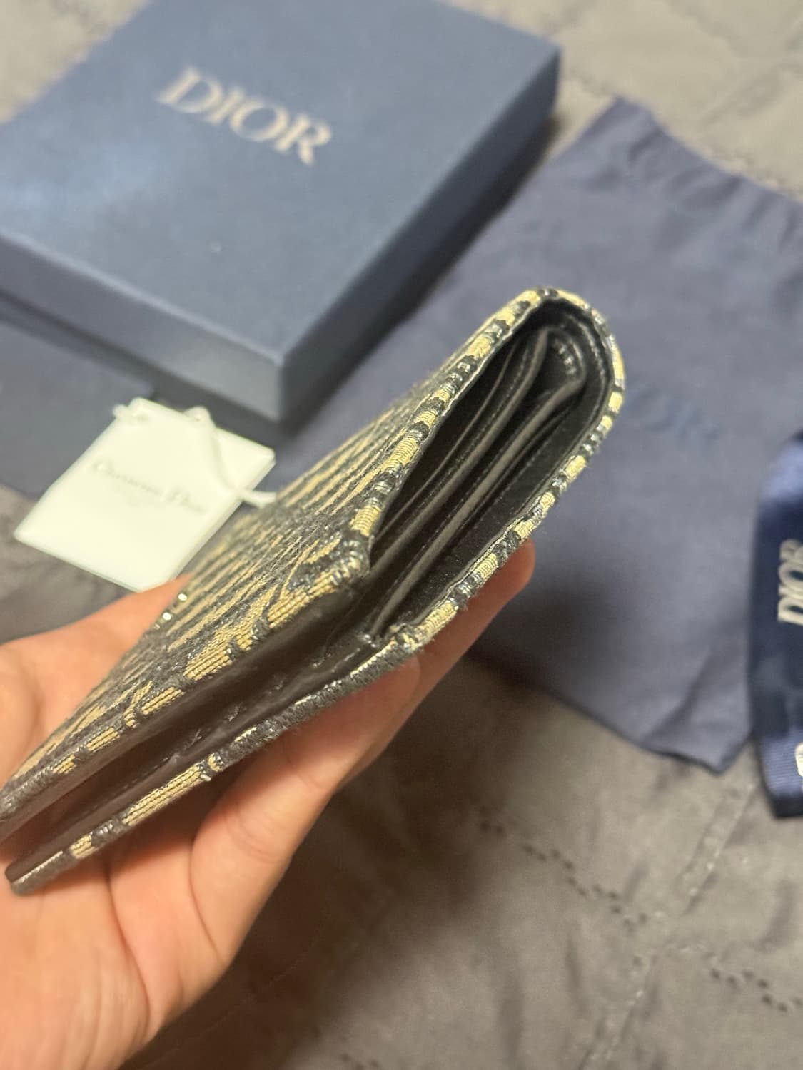 디올 오블리크 자카드 반지갑 베이지 상품이미지9