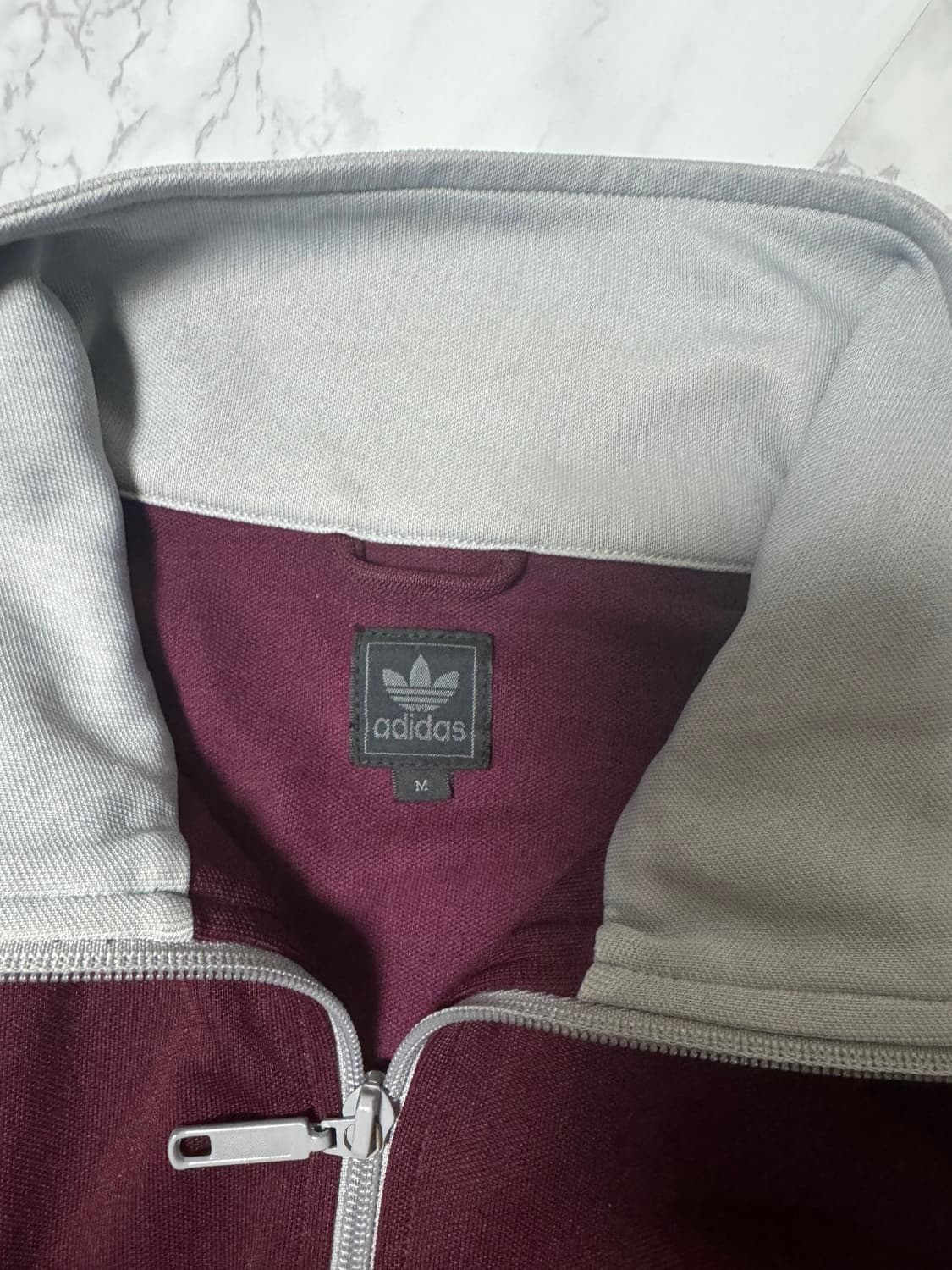 아디다스 삼선 버건디x그레이 베켄바우어 져지 자켓 상품이미지5