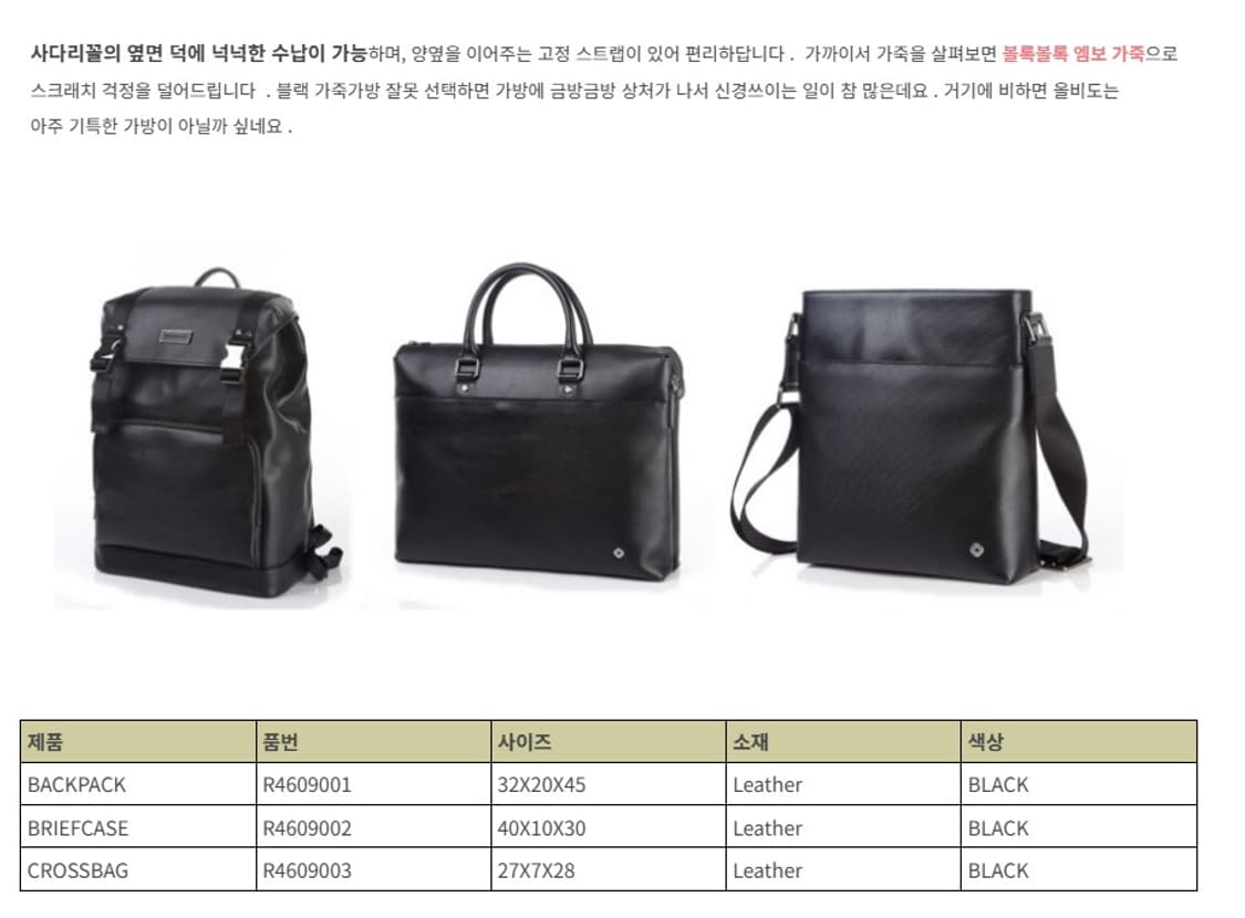 샘소나이트 올비도 가죽  엠보 브리프케이스  상품이미지9