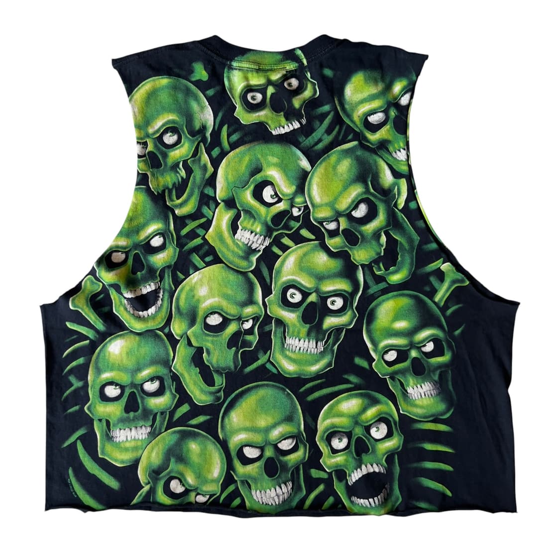 빈티지 00s Liquid Blue Skull Pile 슬리브리스 상품이미지2