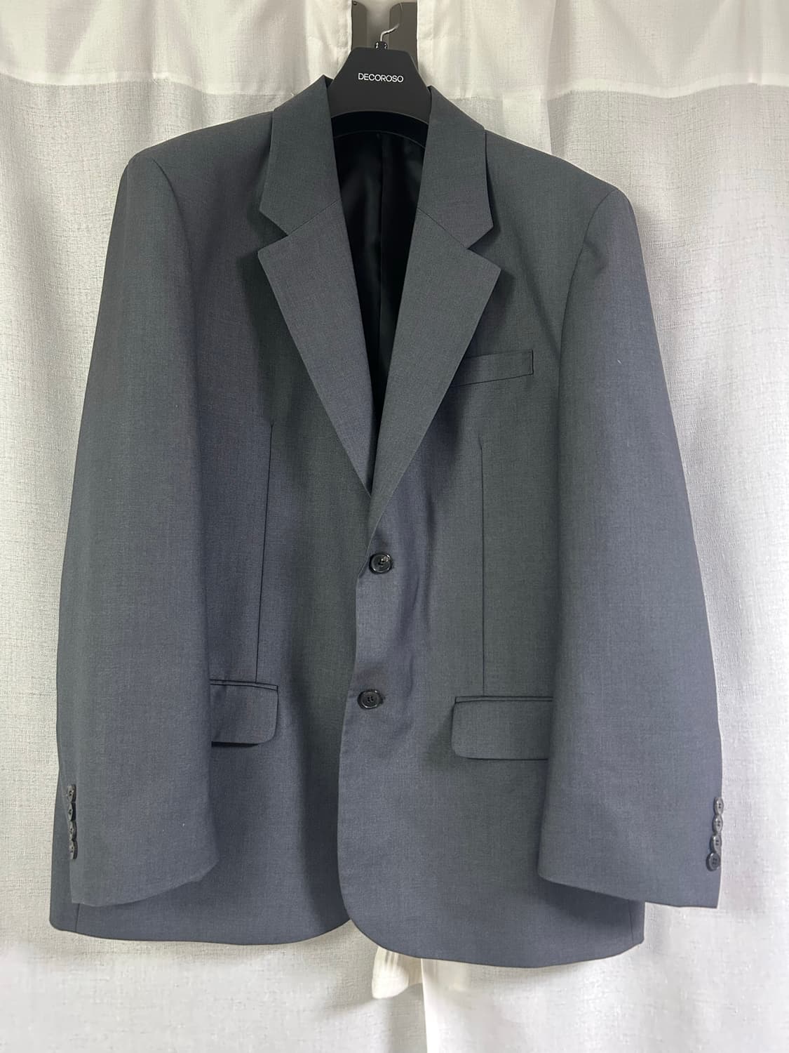 데꼬로소 테일러 오버핏 와이드 셋업 수트 차콜 XL 상품이미지3