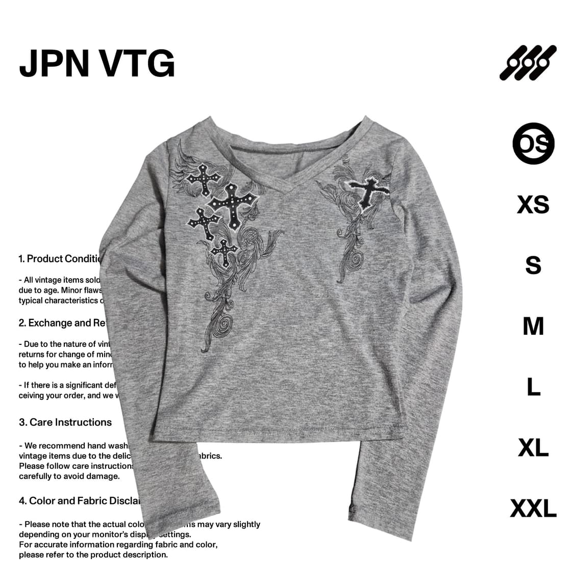 JPN VTG 고딕 스타일 롱슬리브 OS사이즈 상품이미지1