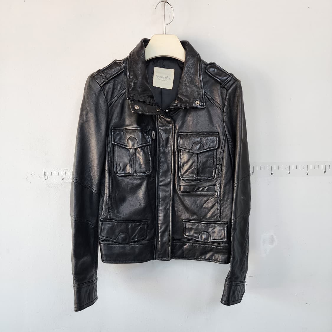 비욘드클로젯 블랙 가죽 자켓 상품이미지1