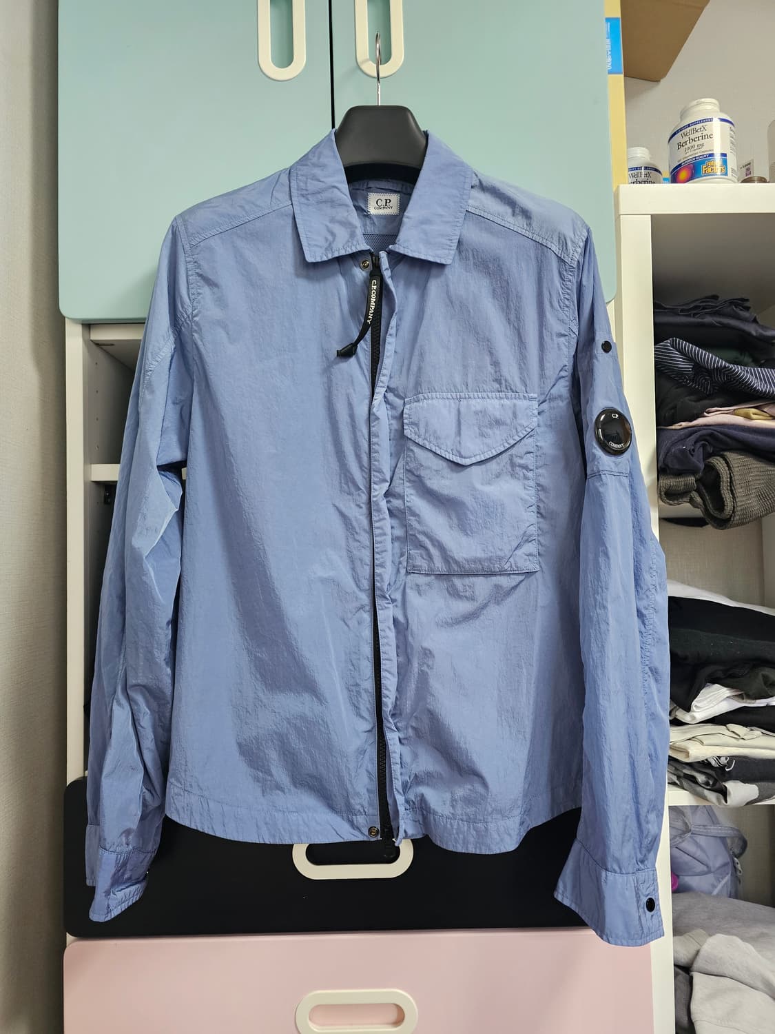 완전 새상품급 씨피 CP컴퍼니 크롬R 나일론 셔츠 자켓 파란색 팔아요~~ 상품이미지1