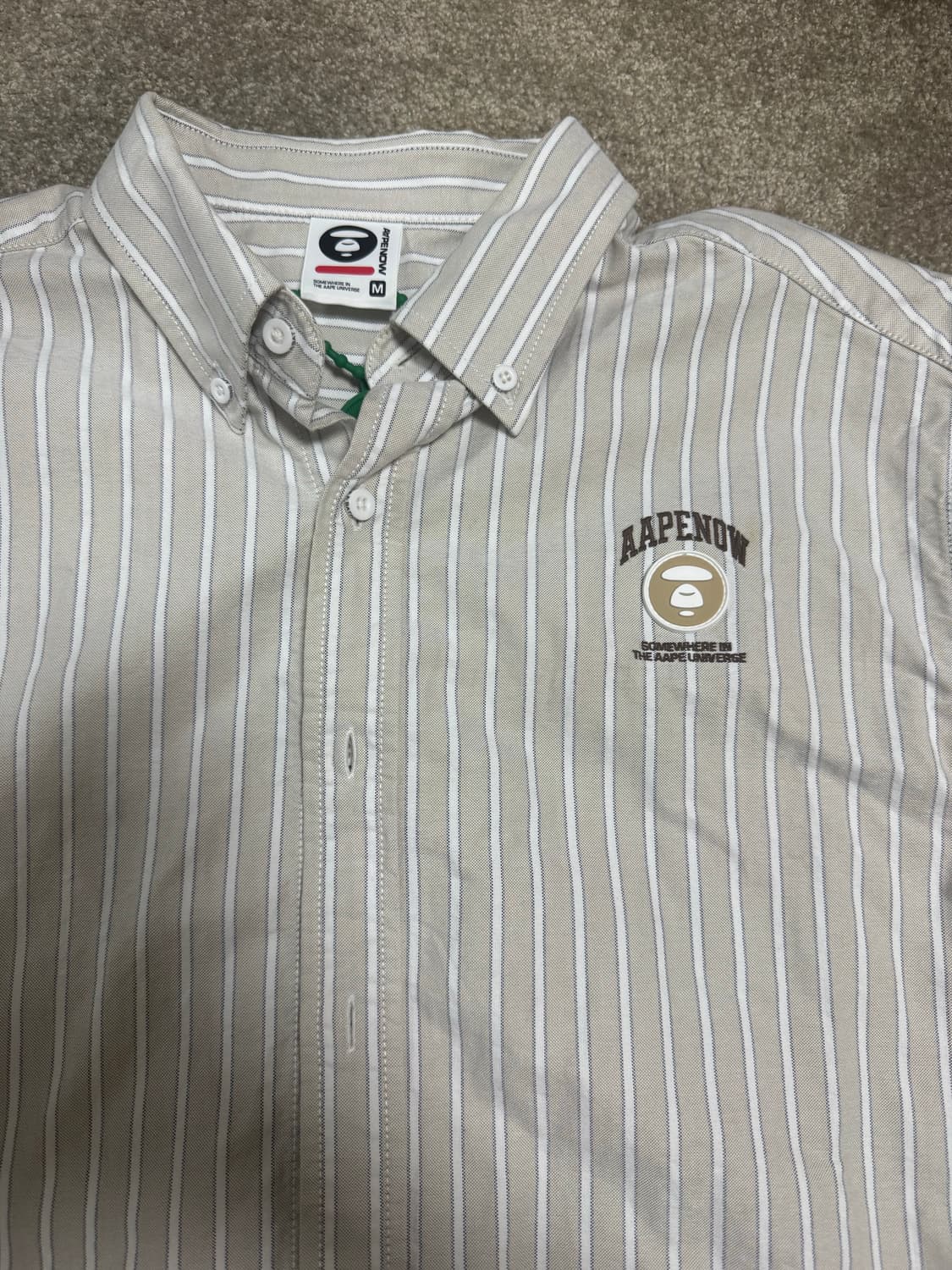 Aape moonface-logo striped shirt M 상품이미지1