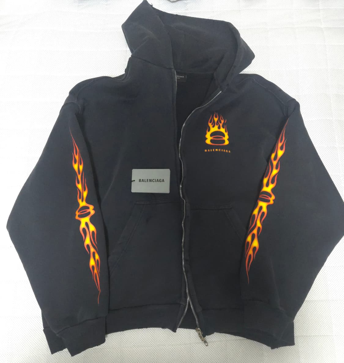 발렌시아가 버닝 유니티 후드 집업 더블 루프 로고 후디 티셔츠 상품이미지6